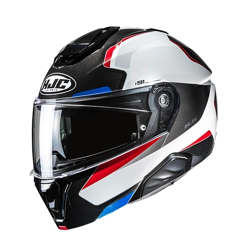 HJC I91 Felio MC21 White Blue Red - Image 2
