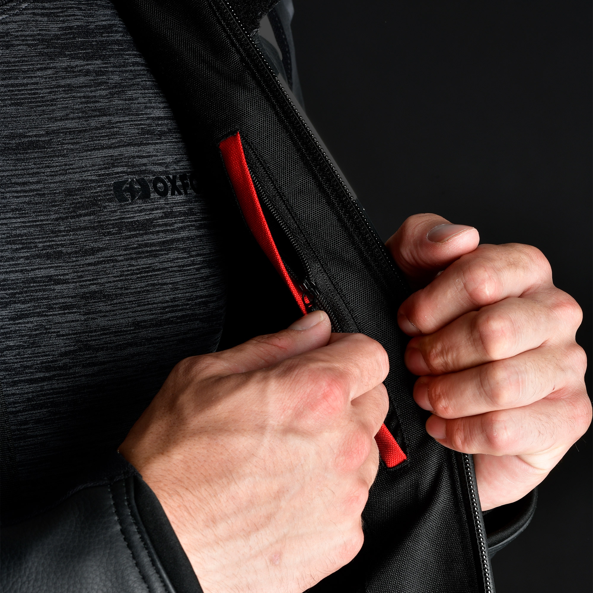 Oxford Nexus 1.0 Leather MS Jkt Stl Blk - Image 11