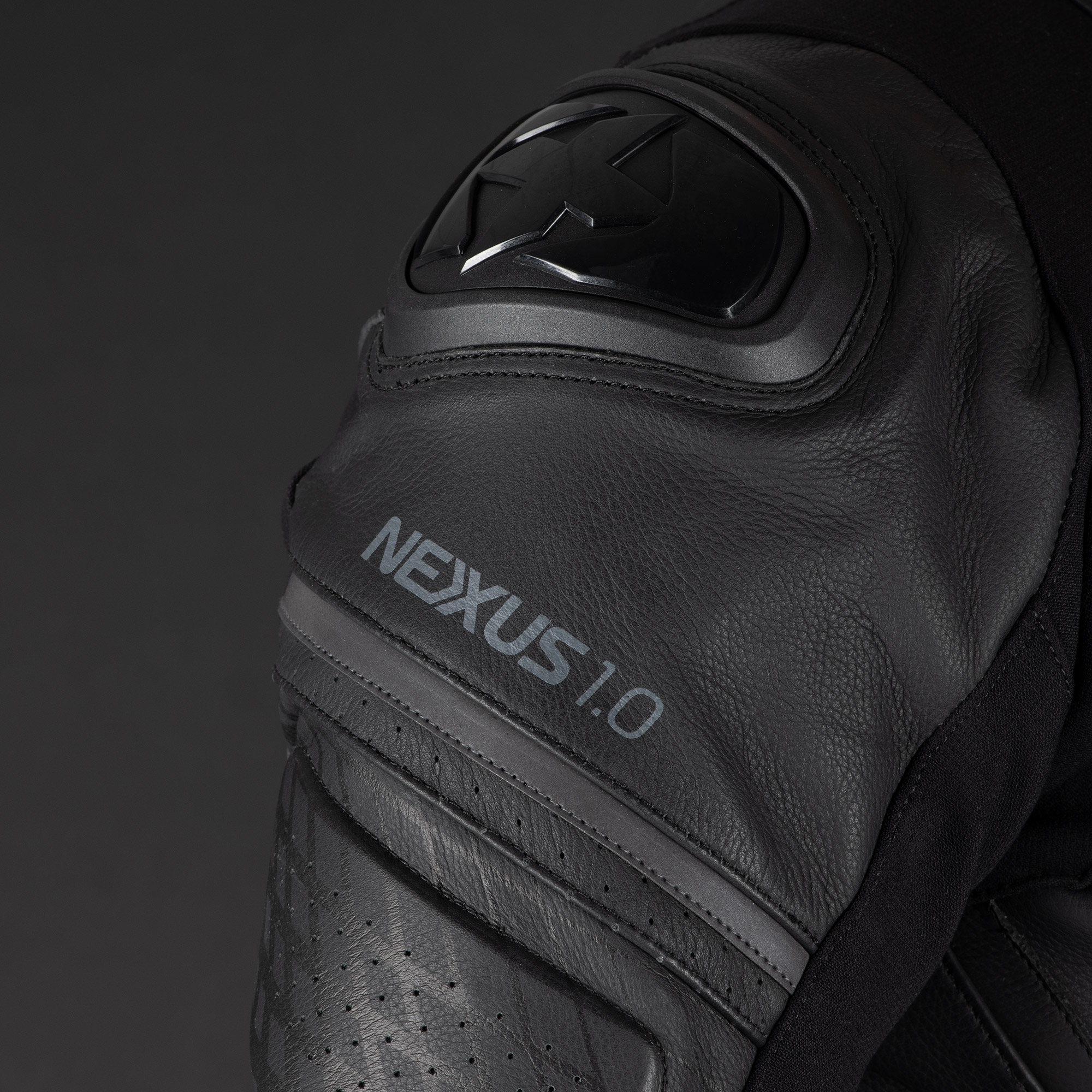 Oxford Nexus 1.0 Leather MS Jkt Stl Blk - Image 5