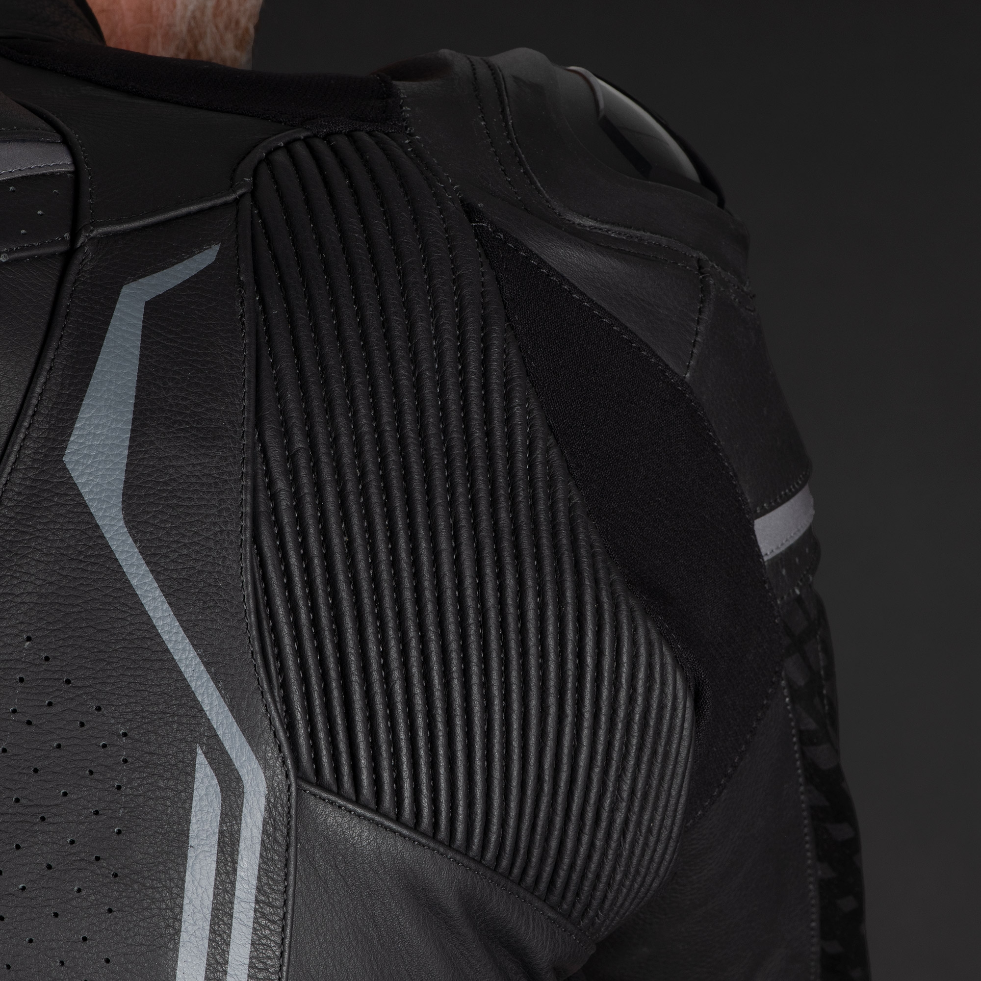 Oxford Nexus 1.0 Leather MS Jkt Stl Blk - Image 9