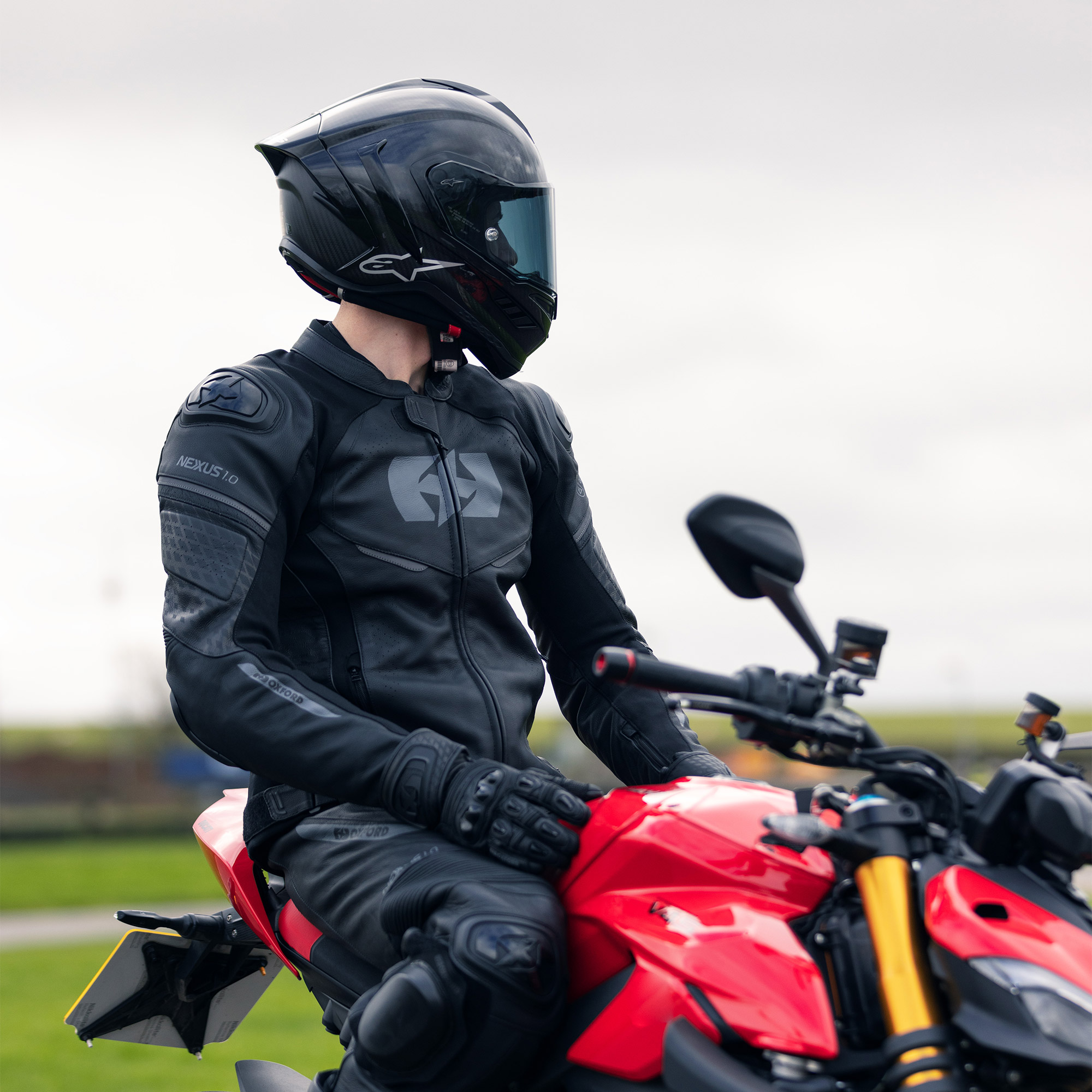 Oxford Nexus 1.0 Leather MS Jkt Stl Blk - Image 16