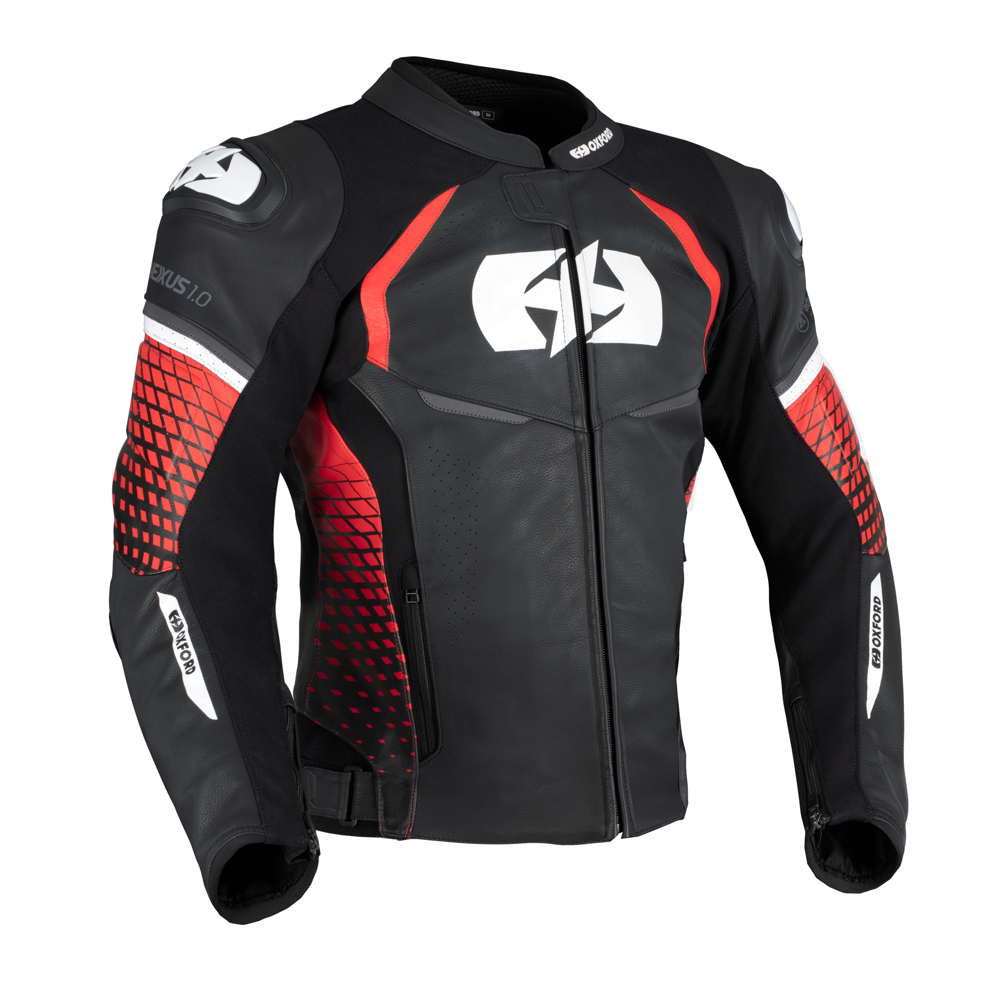 Oxford Nexus 1.0 Leather MS Jkt Blk/Red