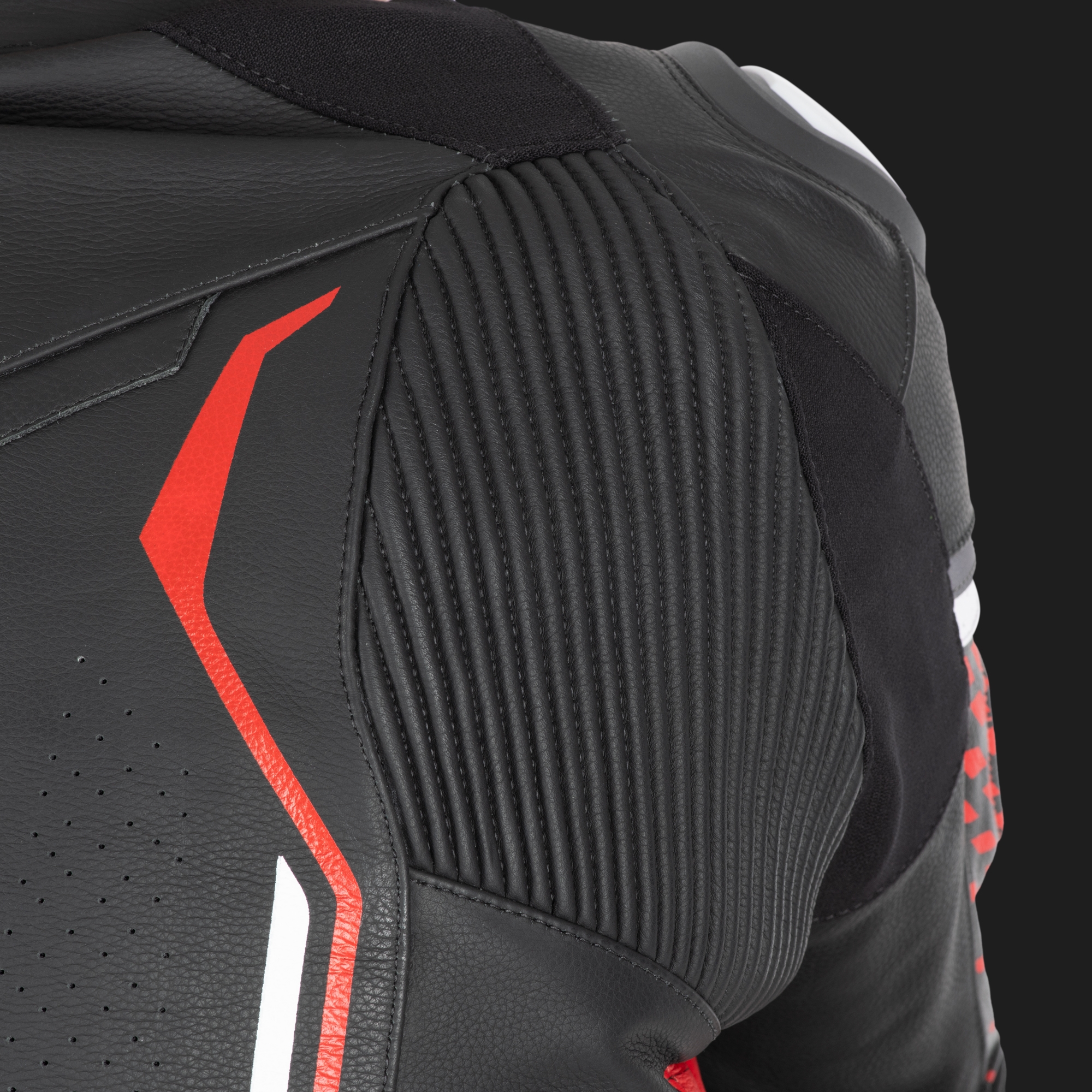 Oxford Nexus 1.0 Leather MS Jkt Blk/Red - Image 3