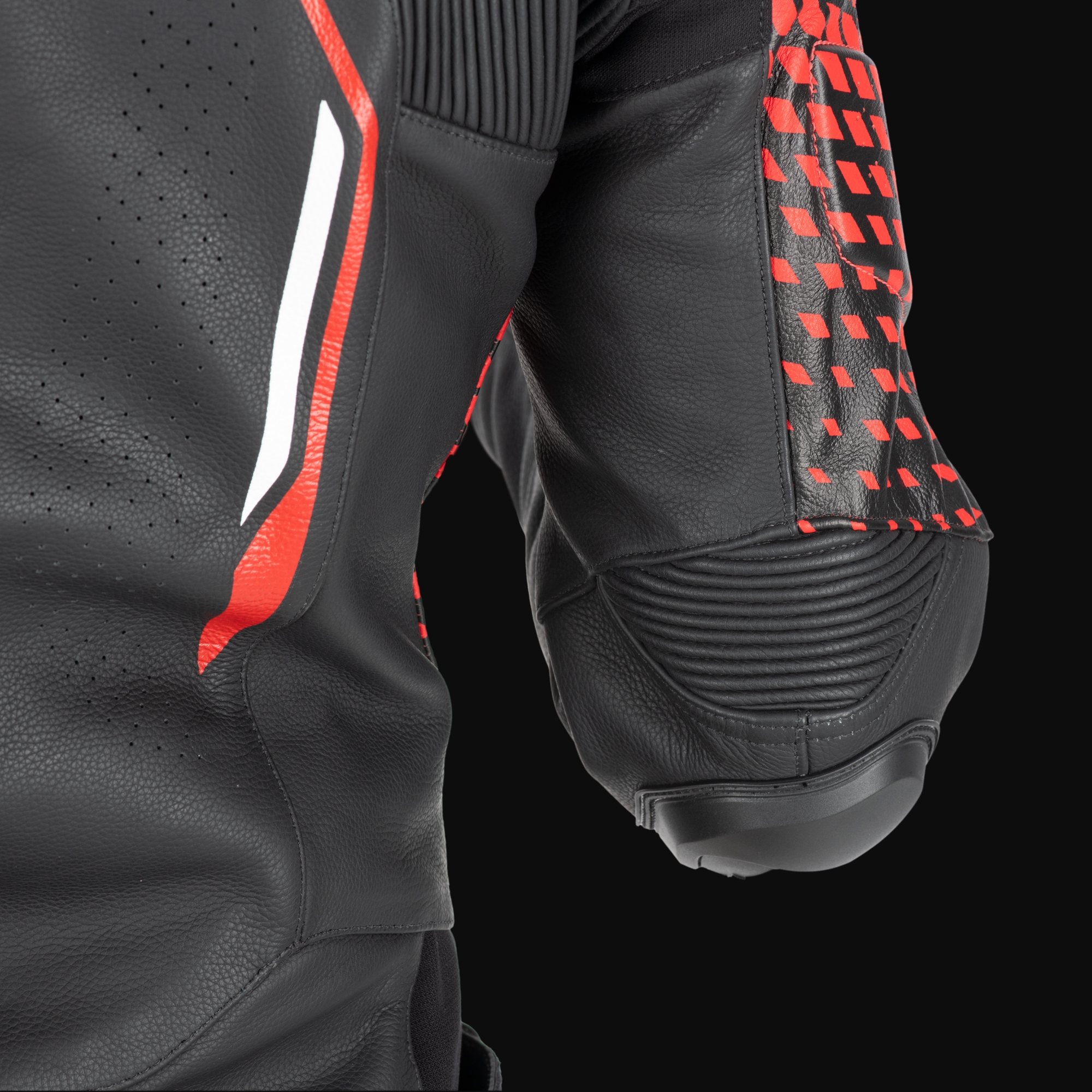 Oxford Nexus 1.0 Leather MS Jkt Blk/Red - Image 4