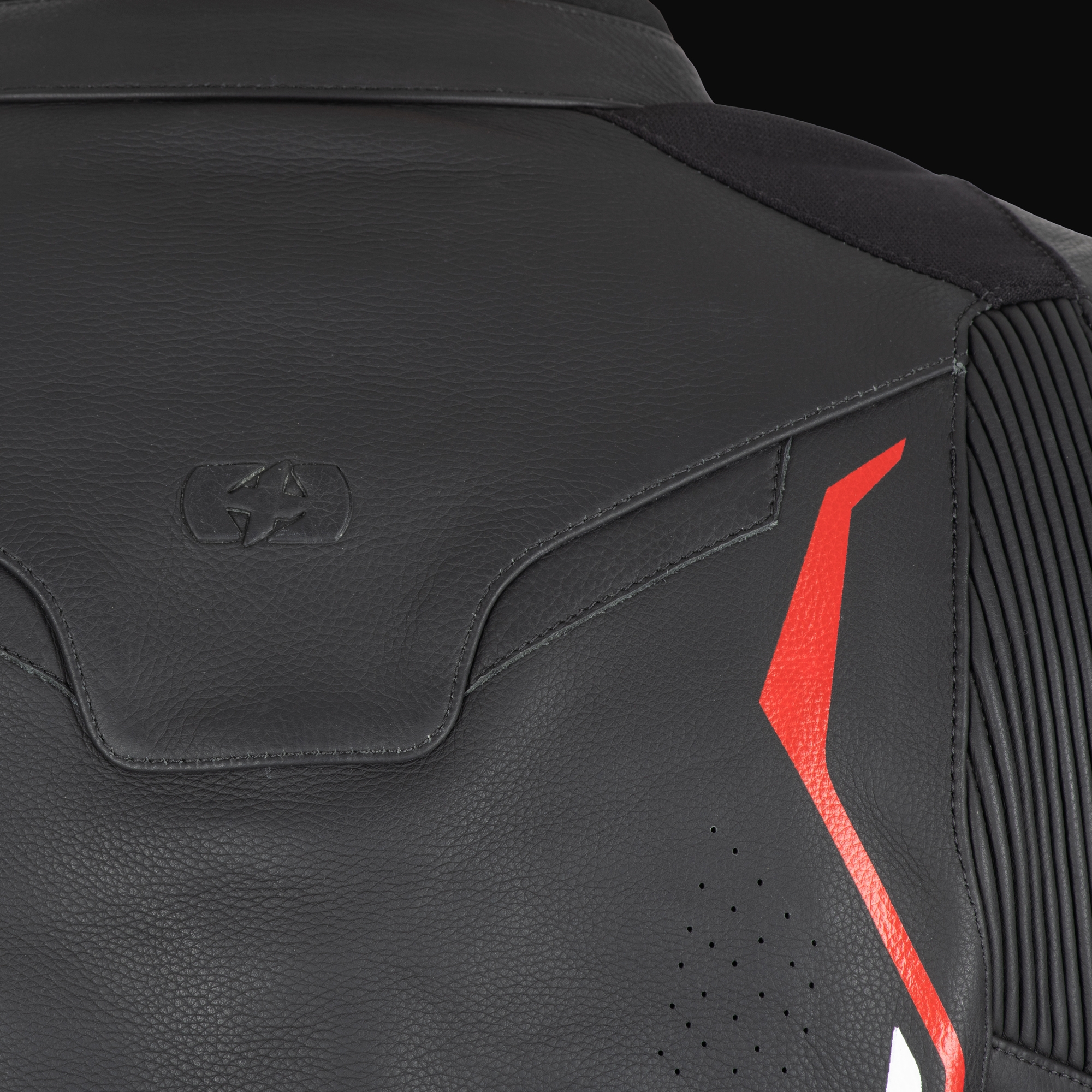 Oxford Nexus 1.0 Leather MS Jkt Blk/Red - Image 5