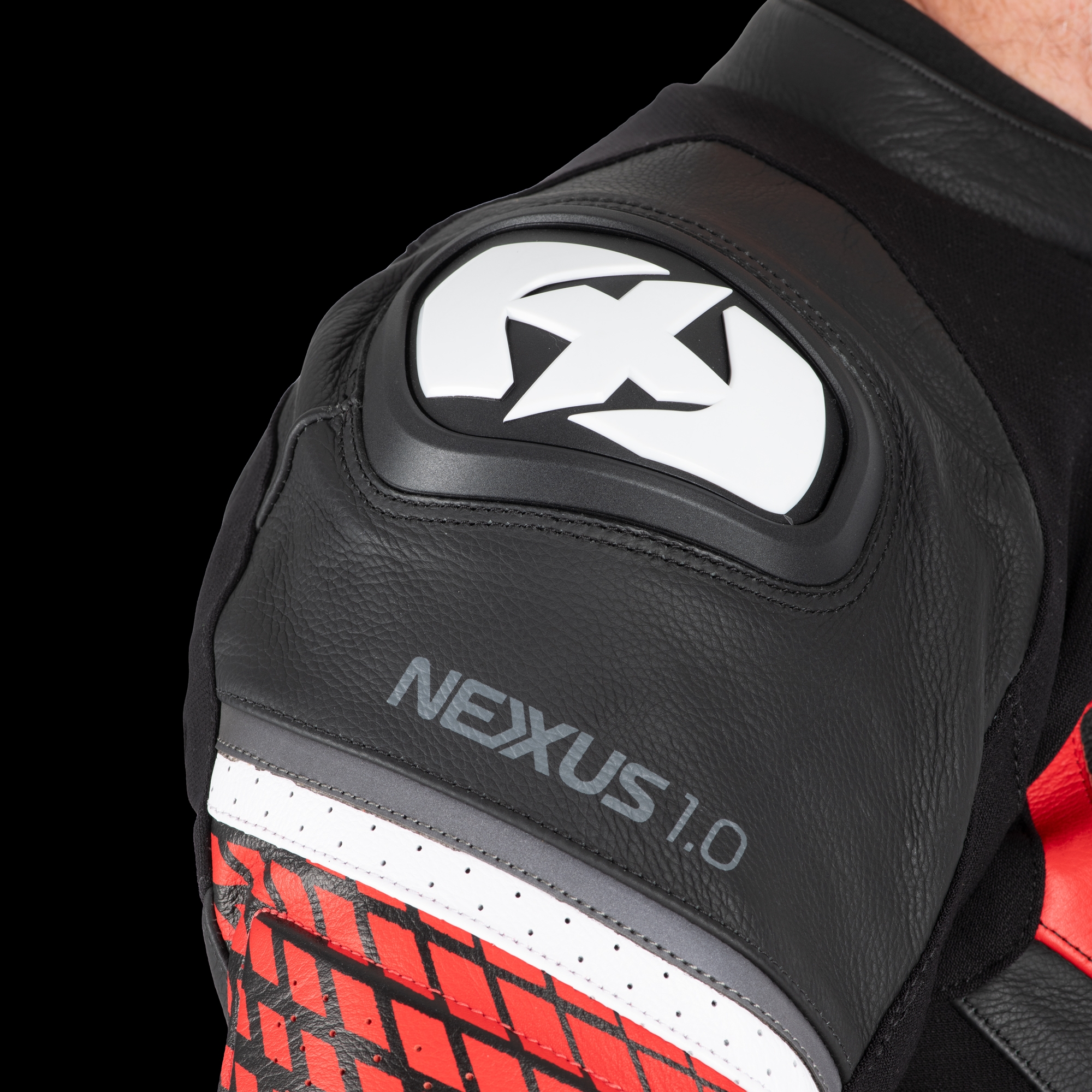 Oxford Nexus 1.0 Leather MS Jkt Blk/Red - Image 9