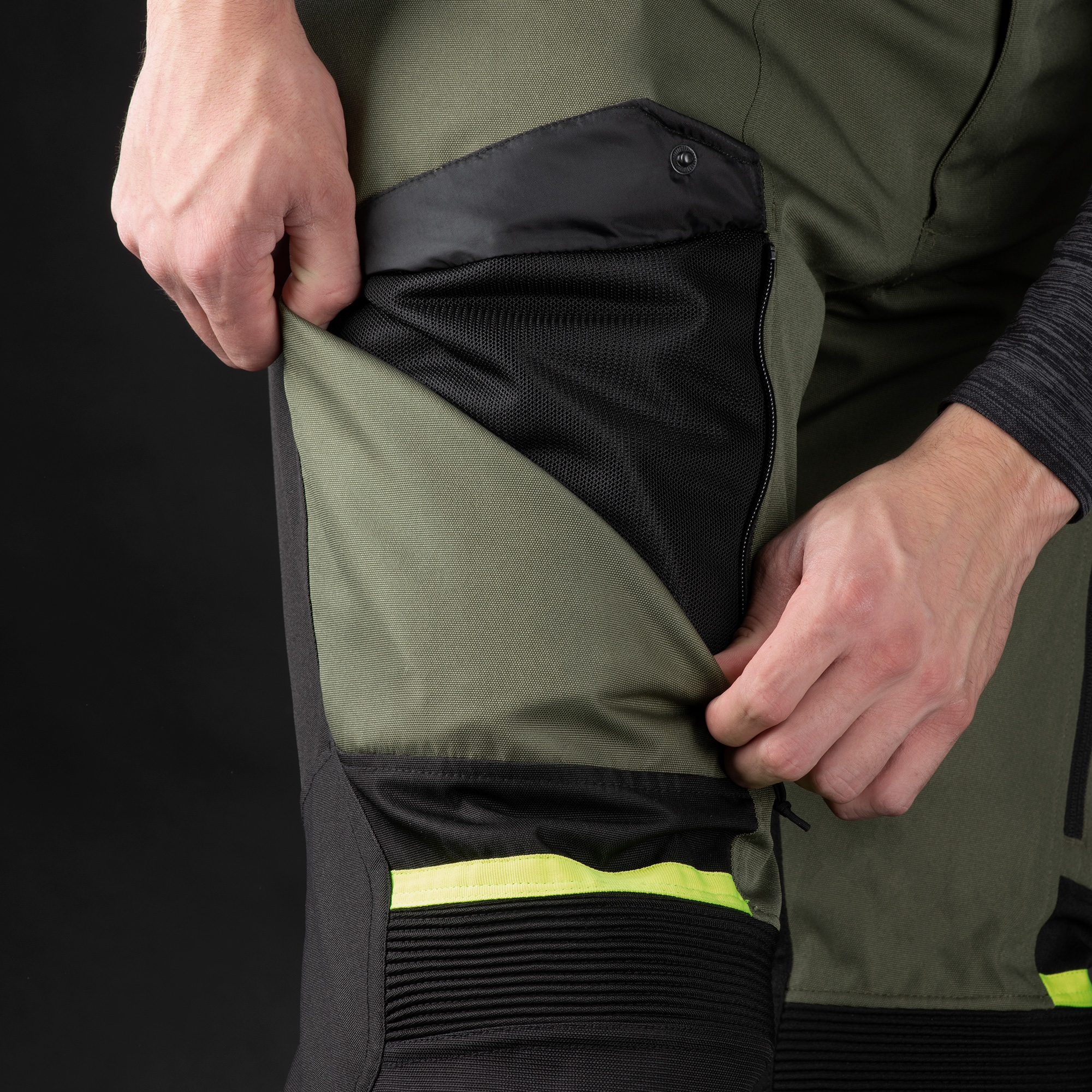 Oxford Rockland MS Pant Khaki/Blk/Fluo R - Image 5