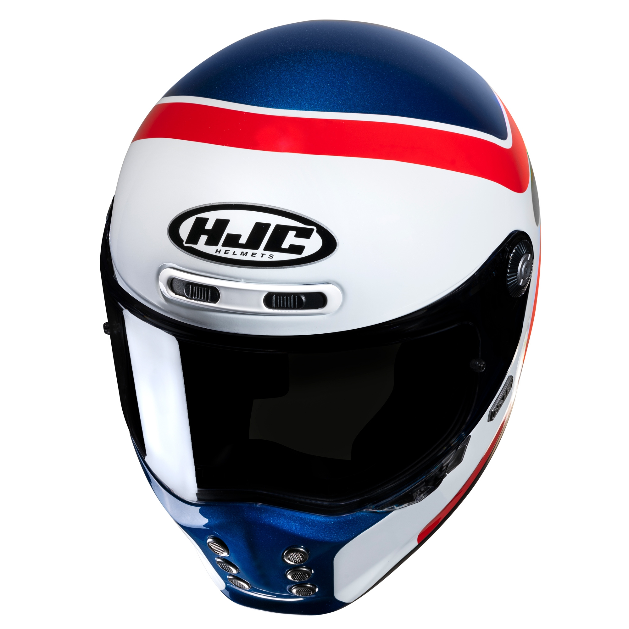 HJC V10 Grape MC21 White Red Blue - Image 2
