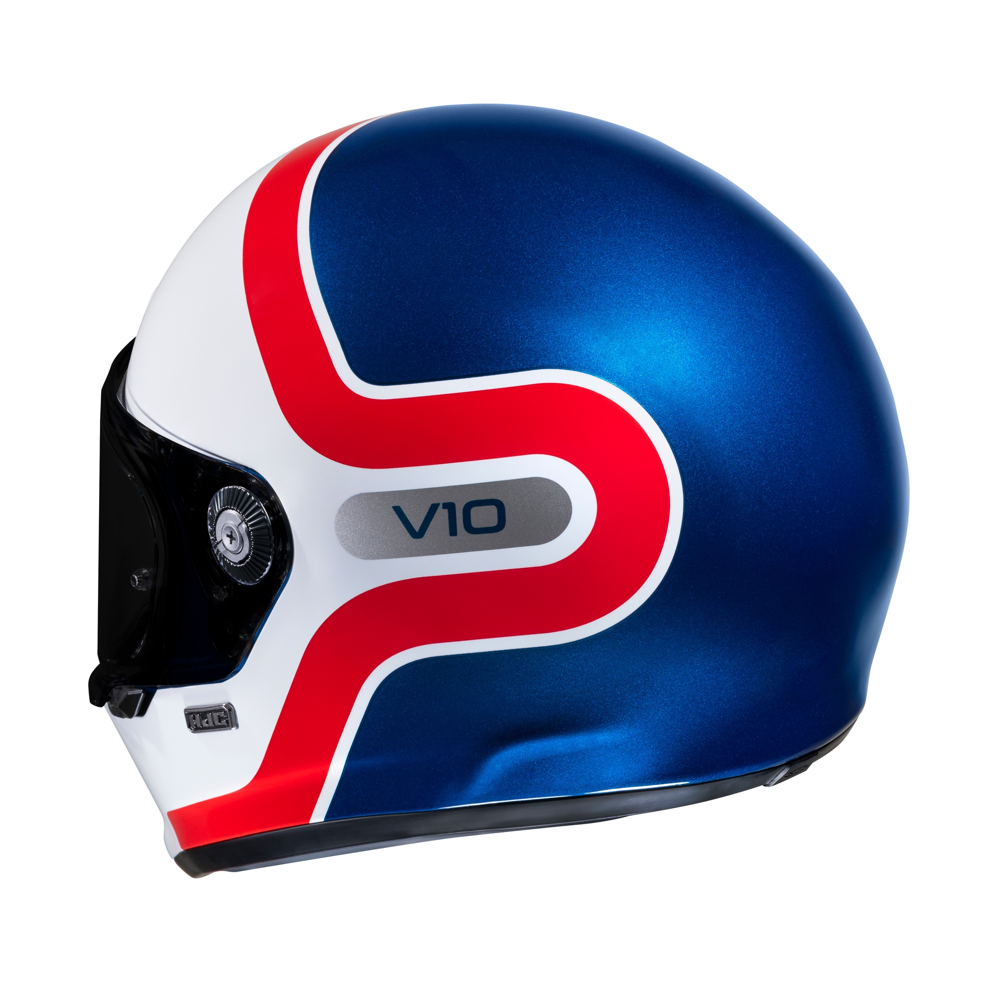HJC V10 Grape MC21 White Red Blue - Image 3