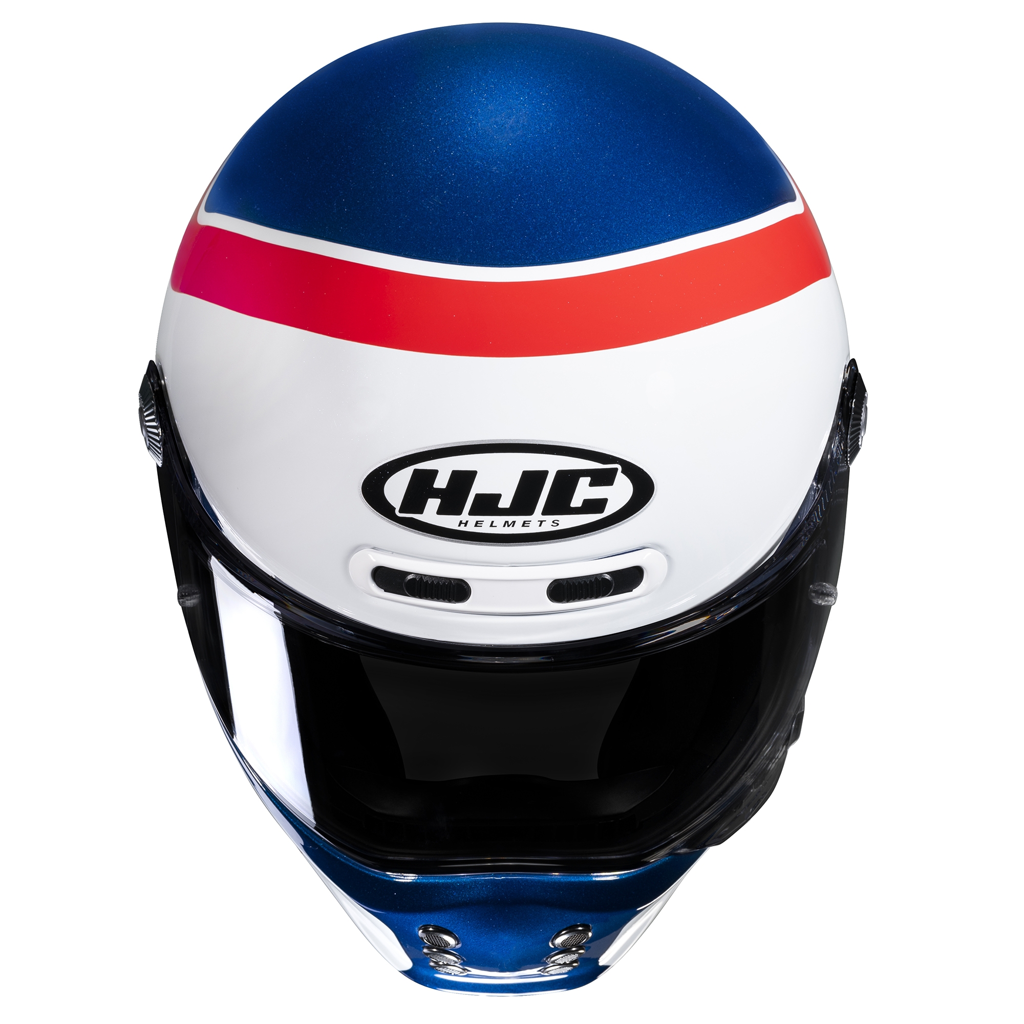 HJC V10 Grape MC21 White Red Blue - Image 4