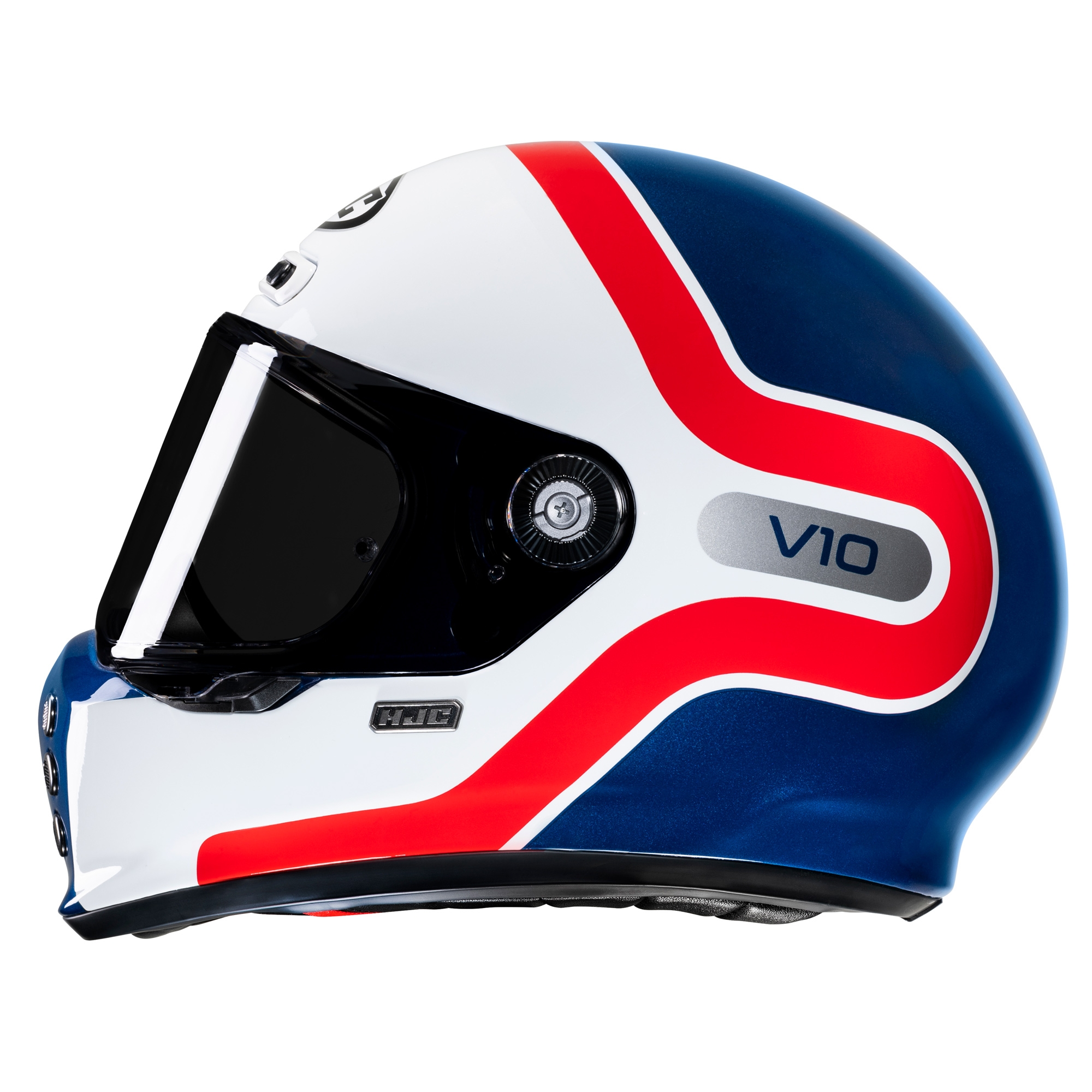 HJC V10 Grape MC21 White Red Blue - Image 5