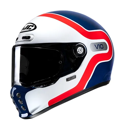 HJC V10 Grape MC21 White Red Blue - Image 6
