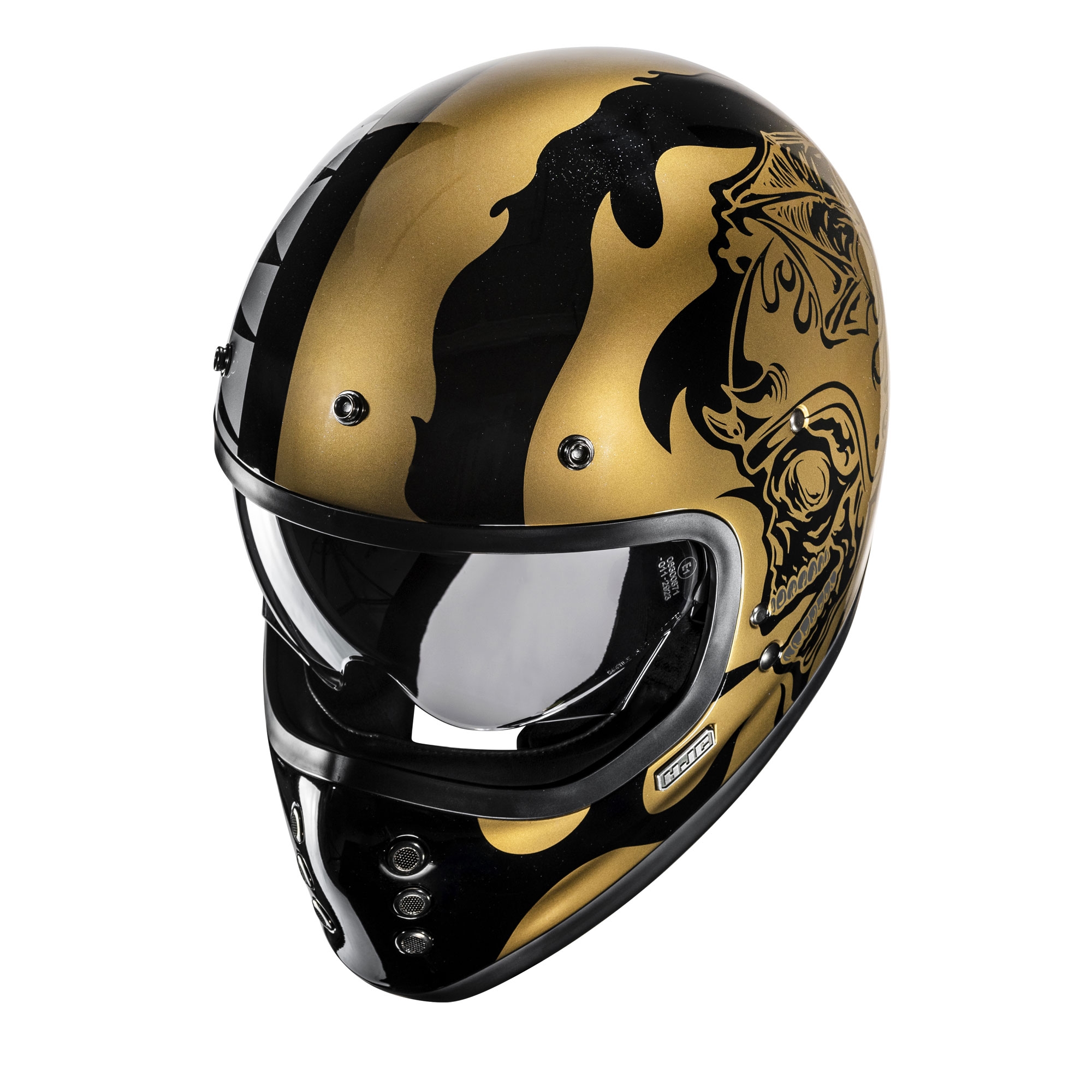 HJC V60 Flame MC9 Full Face Helmets - Gold - Image 3