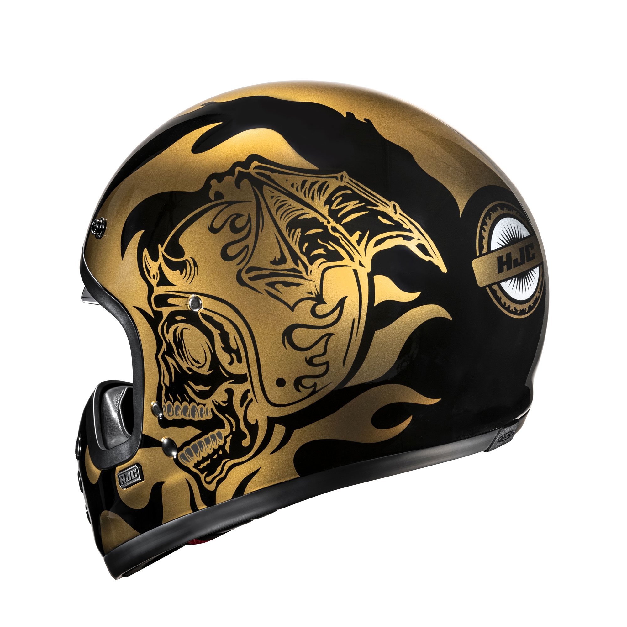 HJC V60 Flame MC9 Full Face Helmets - Gold - Image 4