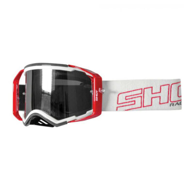 Shot Lite Grey Red Glossy MX Goggles