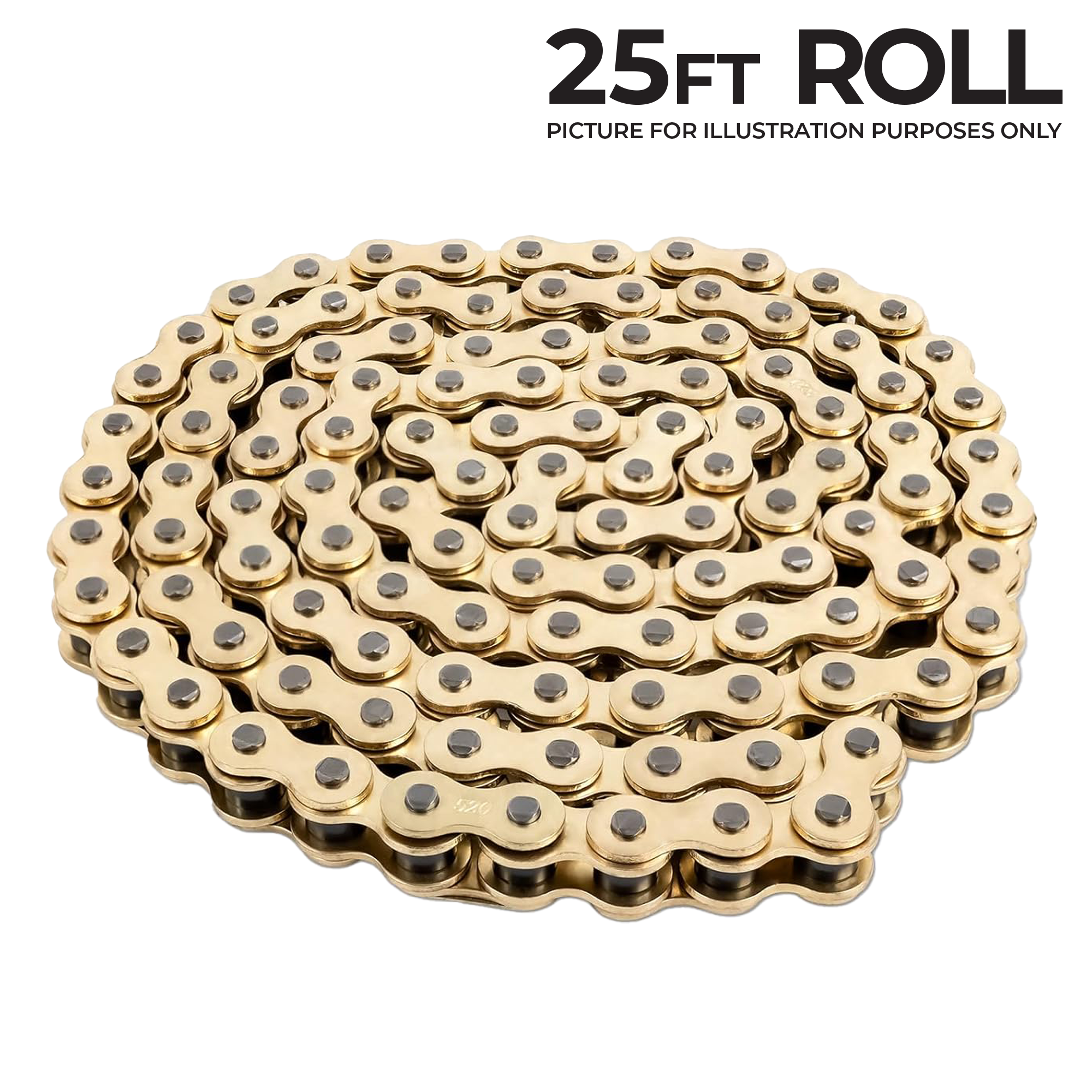 Triple S Motorcycle O-Ring 530 Chain Gold 7.5M Roll (473 Link)