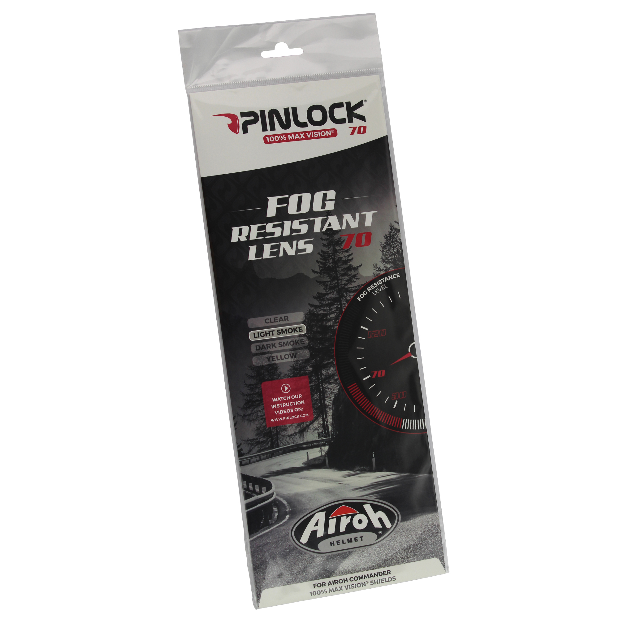 Airoh 100% Max Vision Pinlock 70 Fog Resistant Lens Light Smoke - Commander - Image 2