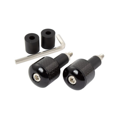 Bike It Black 18mm Bar Ends With Carbon Fibre Insert
