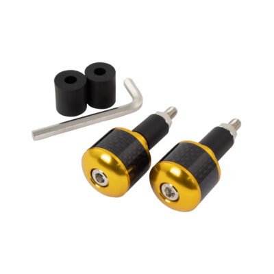 Bike It Gold 18mm Bar Ends With Carbon Fibre Insert