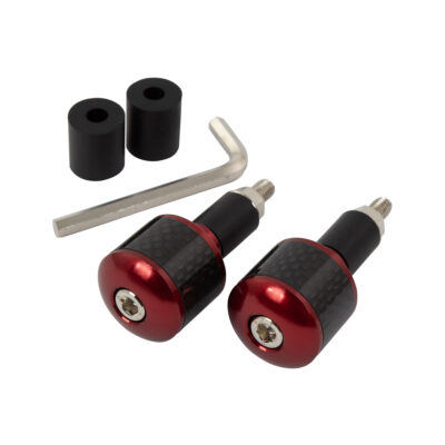 Bike It Red 18mm Bar Ends With Carbon Fibre Insert