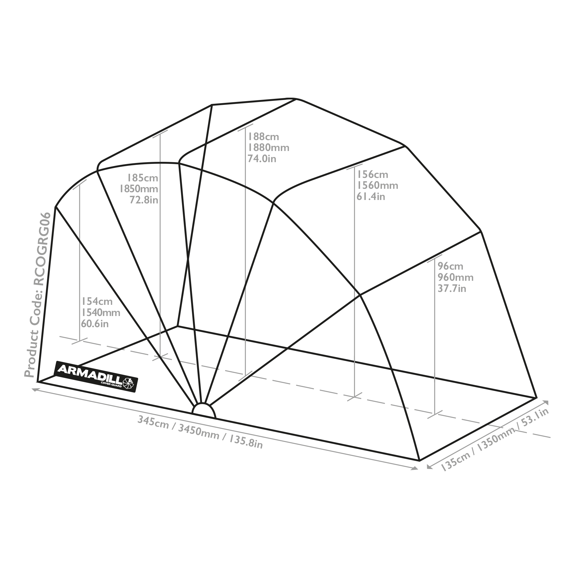 Armadillo Motorcycle Garage Shelter - Large (345cm X 137cm X 190cm) - Image 2