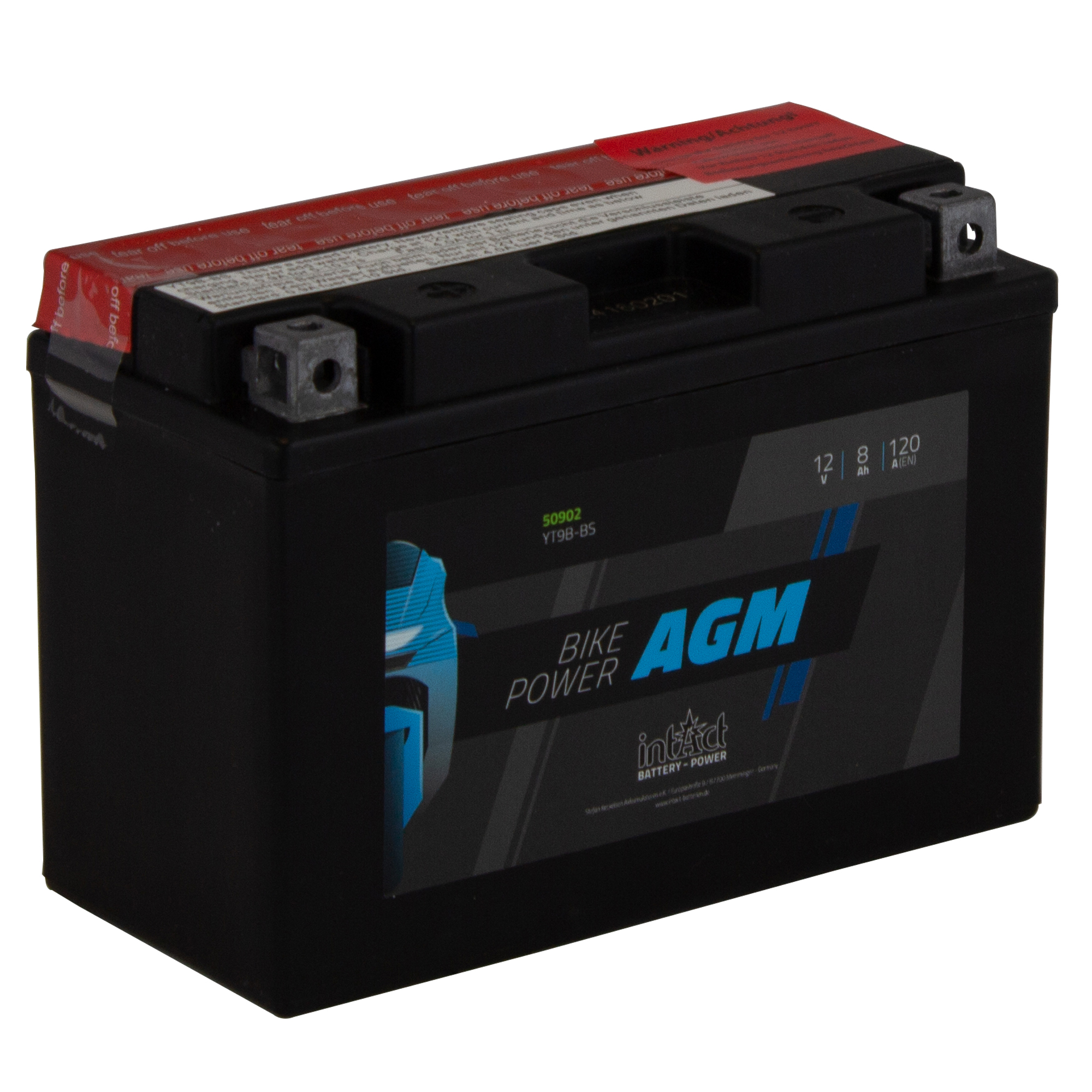intAct YT9B-BS Maintenance Free AGM Bike-Power Battery