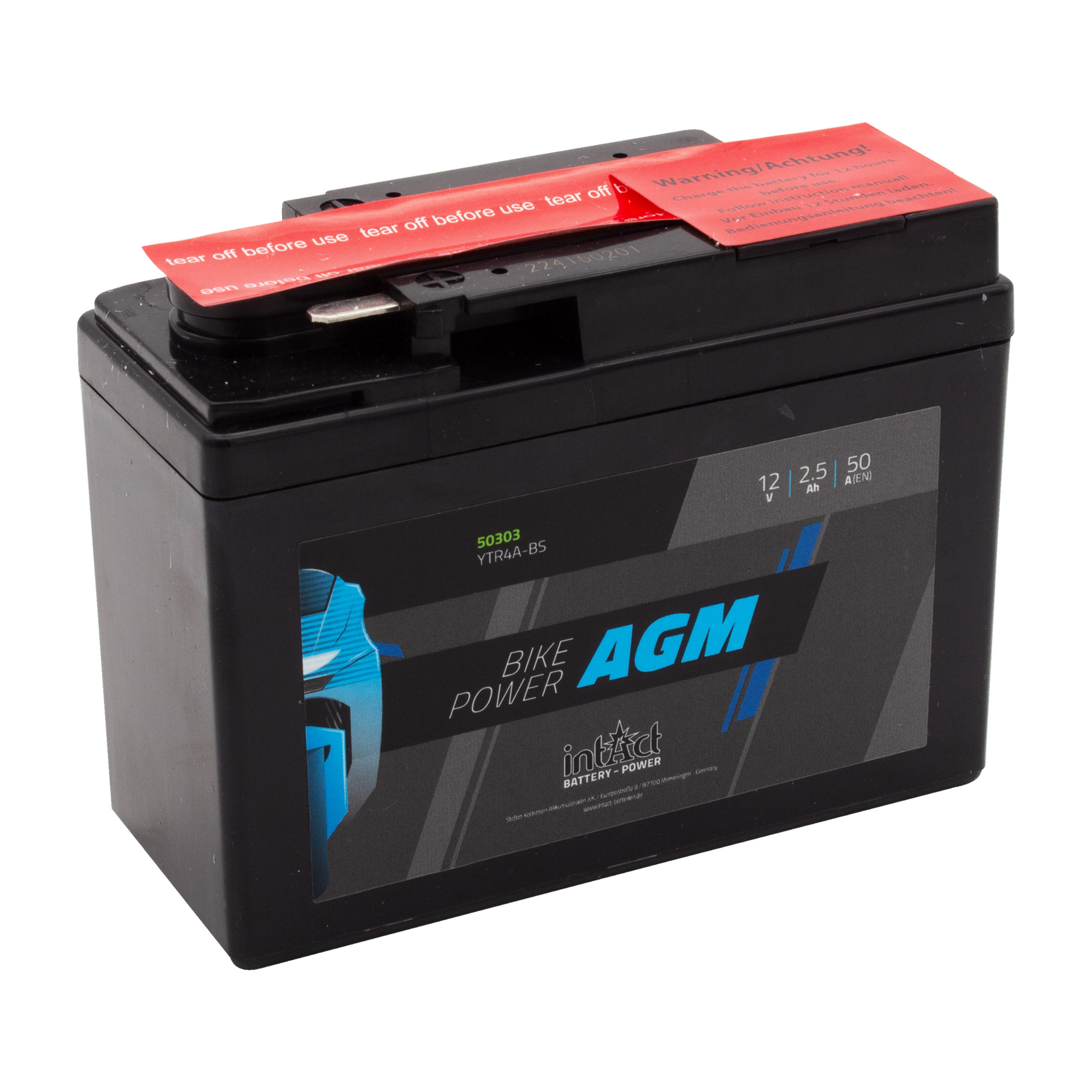 intAct YTR4A-BS Maintenance Free AGM Bike-Power Battery