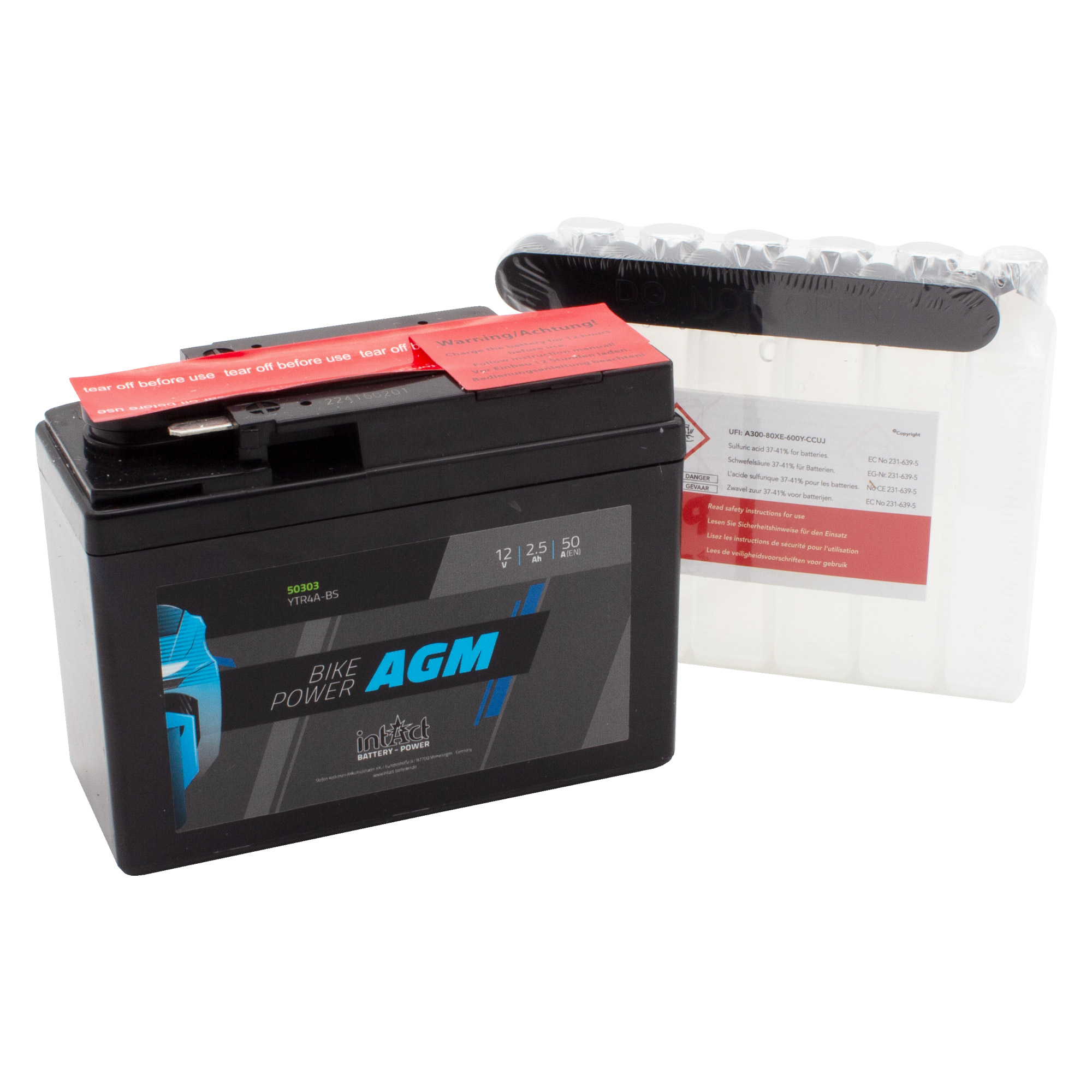 intAct YTR4A-BS Maintenance Free AGM Bike-Power Battery - Image 2