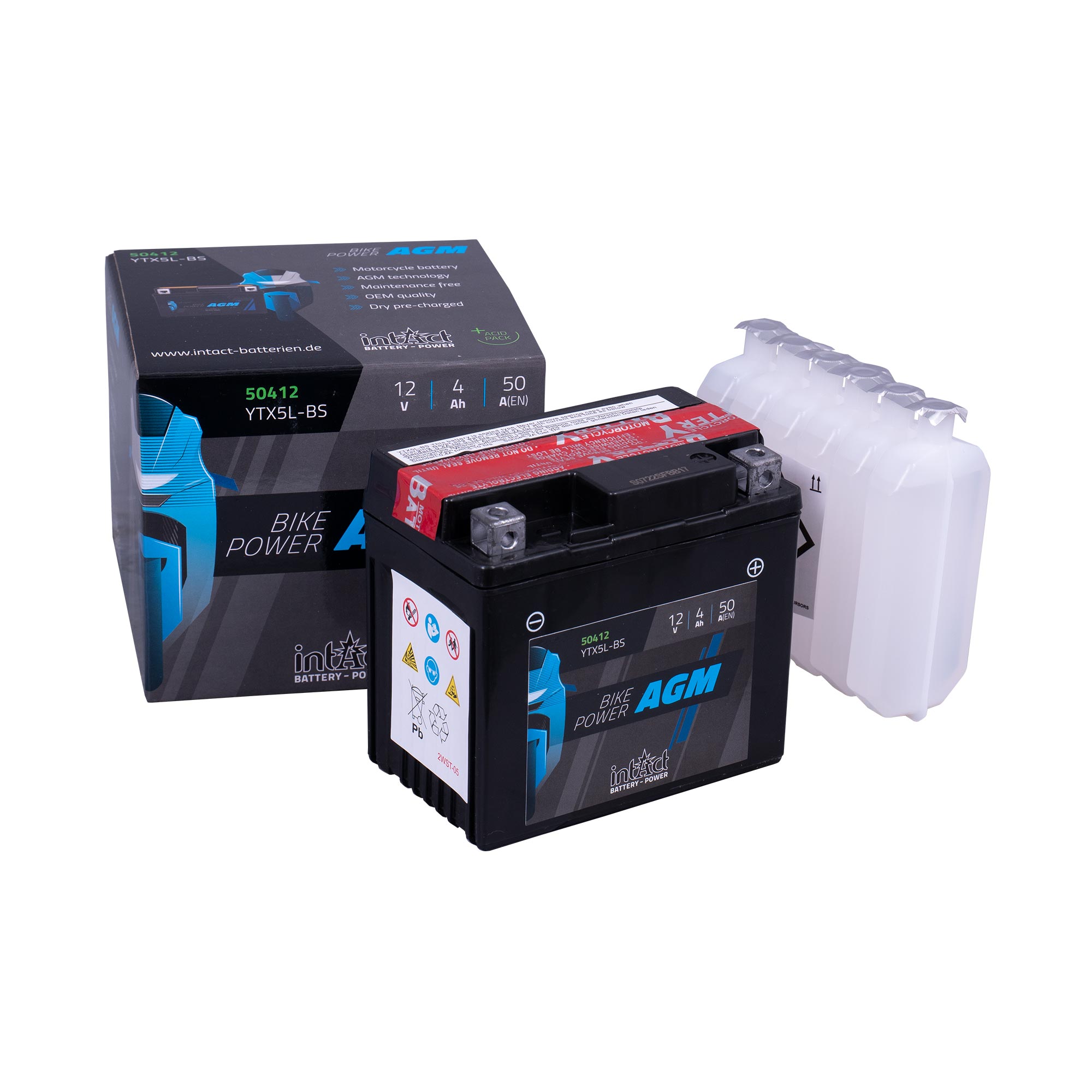 intAct YTX5L-BS Maintenance Free AGM Bike-Power Battery - Image 3