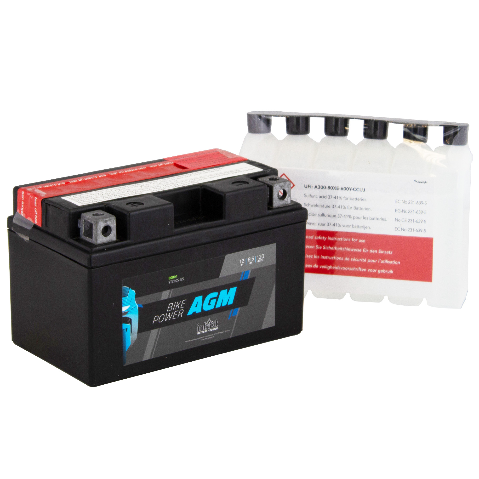 intAct YTZ10S-BS Maintenance Free AGM Bike-Power Battery - Image 2