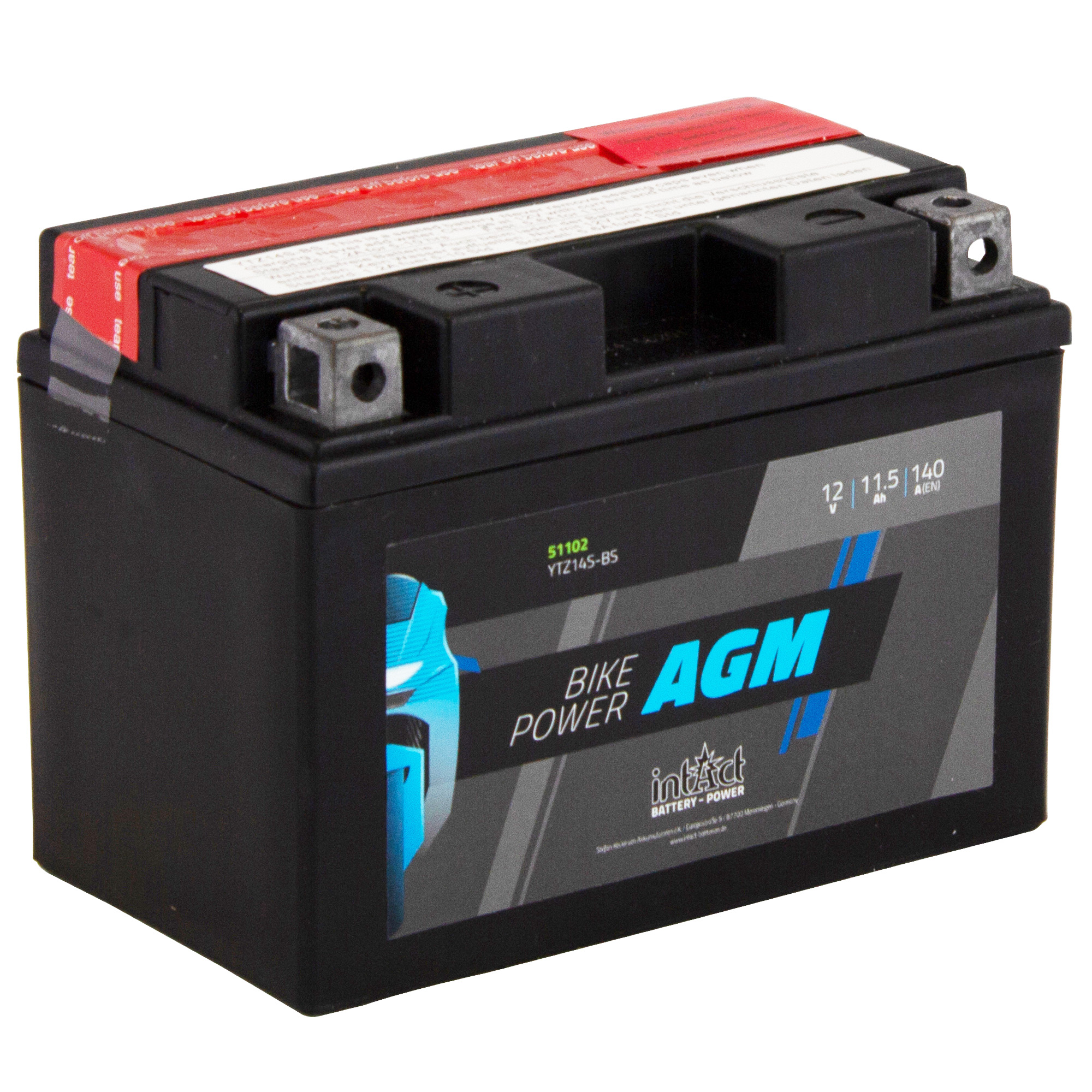 intAct YTZ14S-BS Maintenance Free AGM Bike-Power Battery