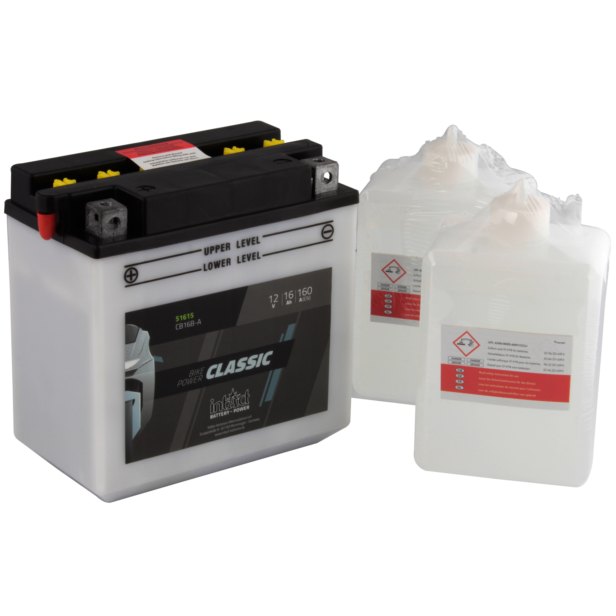 intAct CB16B-A Classic Bike-Power Battery With Acid Pack ICCB16BA