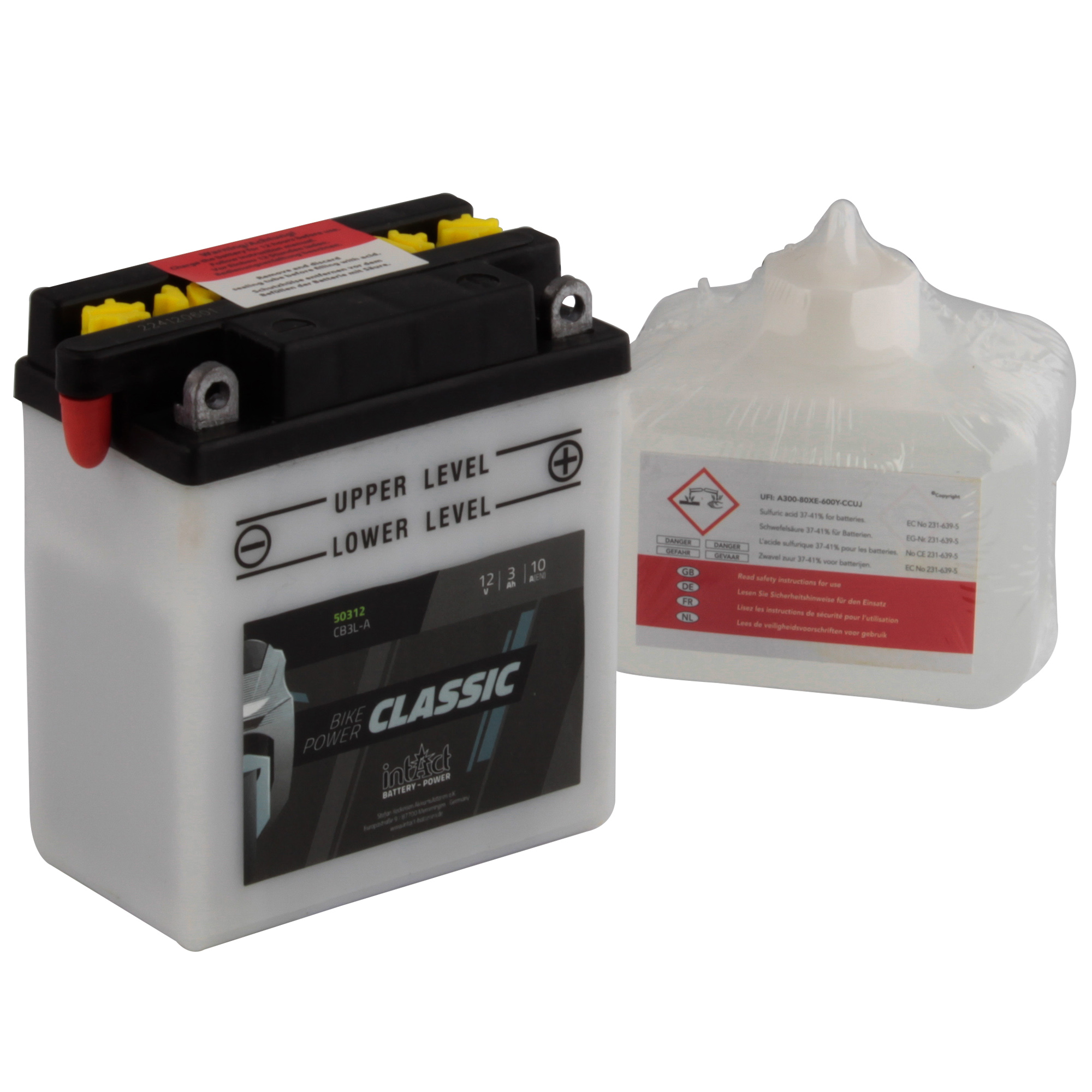 intAct CB3L-A Classic Bike-Power Battery With Acid Pack