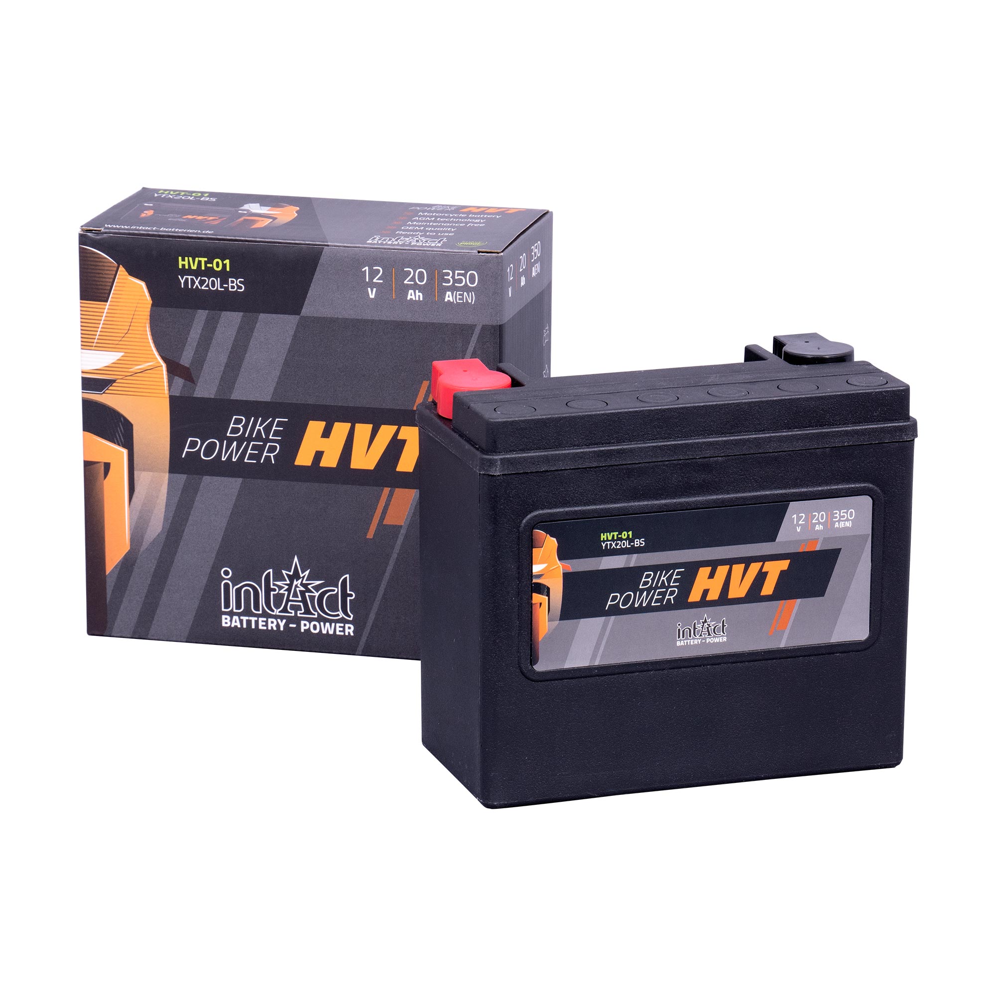 intAct YTX20L-BS / YTX20HL-BS / 65989-97A Sealed Activated HVT Bike-Power Battery - Image 2