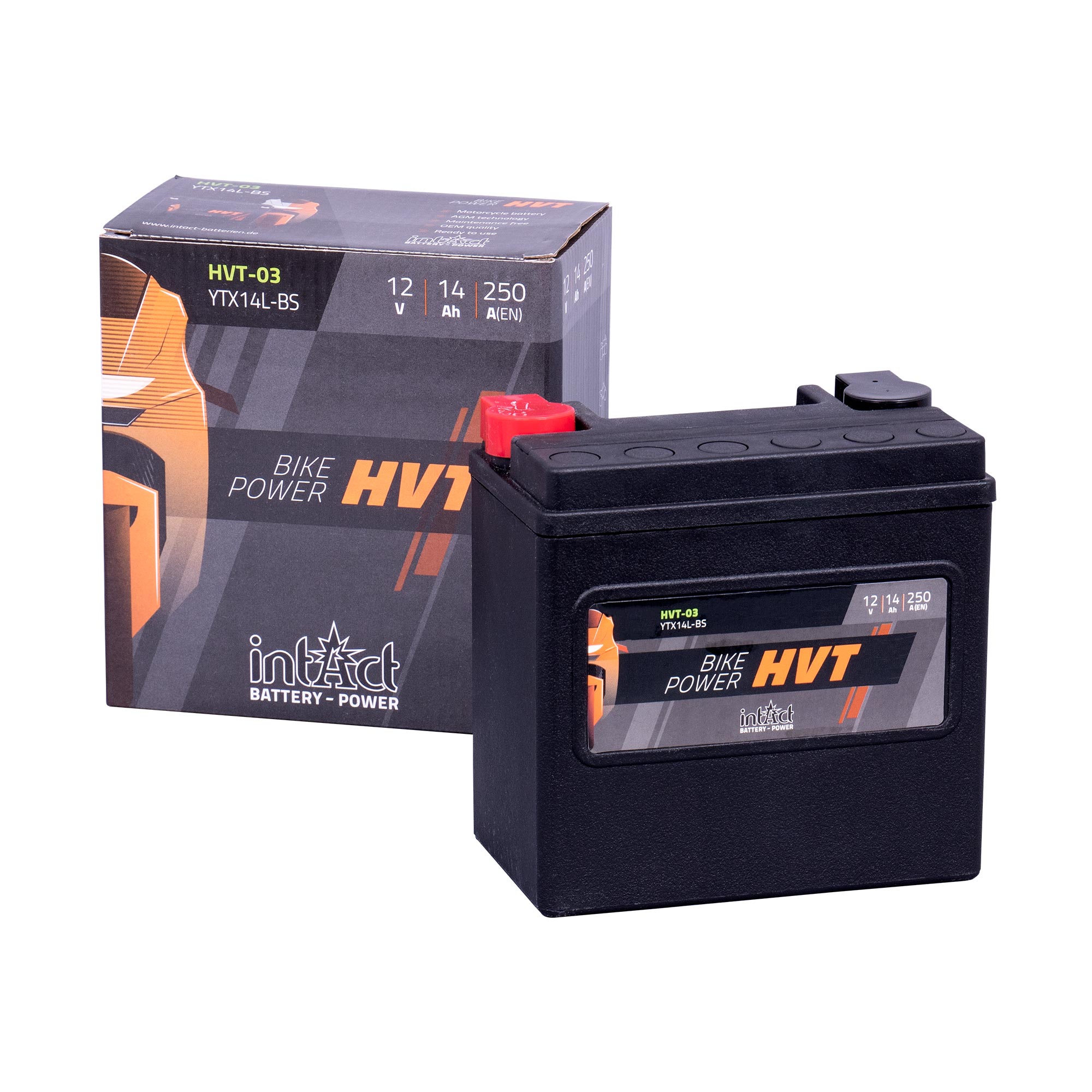 intAct YTX14L-BS / 65958-04A Sealed Activated HVT Bike-Power Battery - Image 2