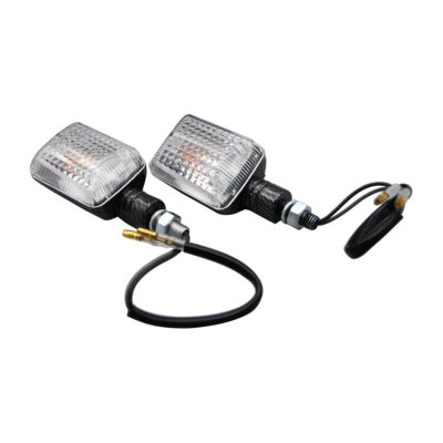 Bike It Short Stem Mini Indicators With Carbon Body And Clear Lens