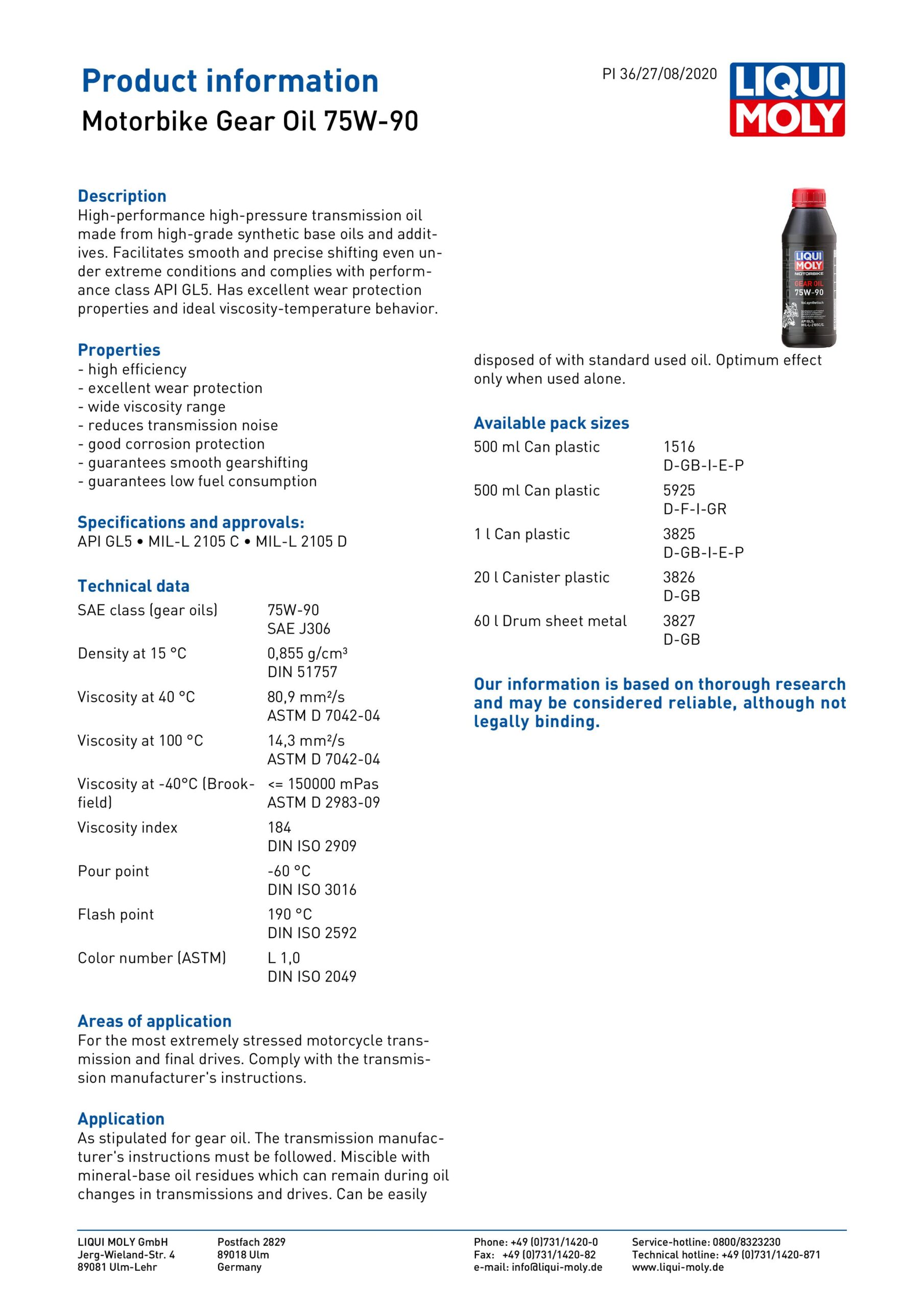 Liqui Moly 60L 75W-90 Fully Synthetic Gear Oil - 3827 - Image 2