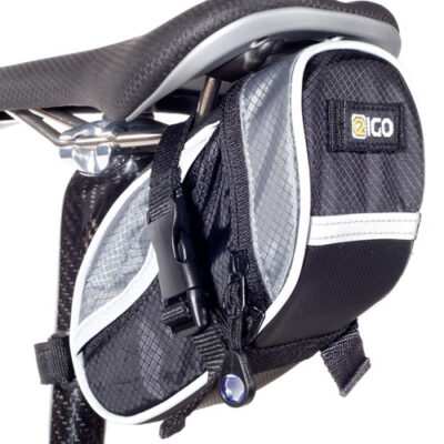 Eigo Saddle Bag With Strap Fitting – Black/Grey