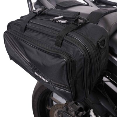 BikeTek Soft Luggage ‘Diablo’ Saddle Pannier Bags (2x 21L Capacity)