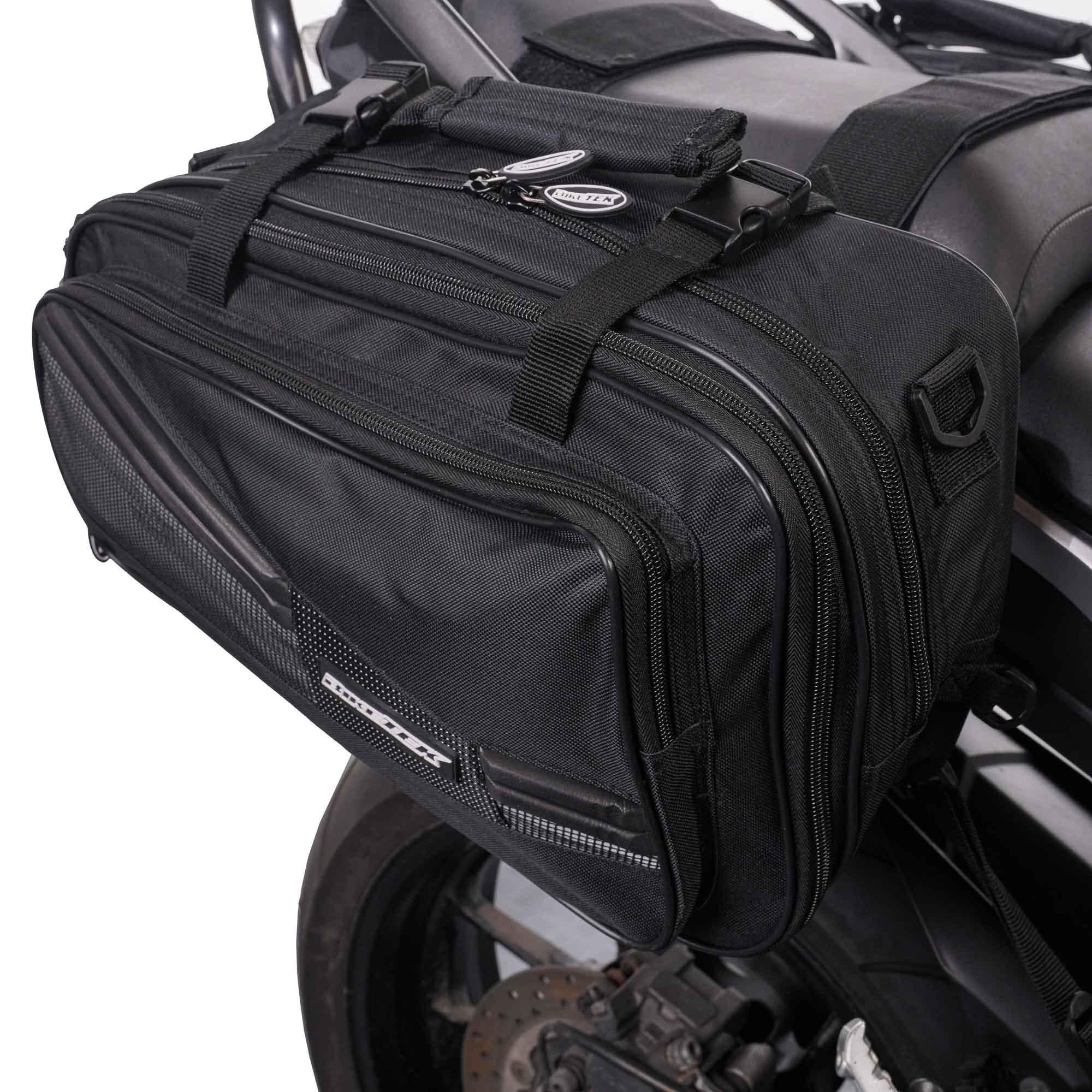 BikeTek Soft Luggage 'Diablo' Saddle Pannier Bags (2x 21L Capacity) - Image 2