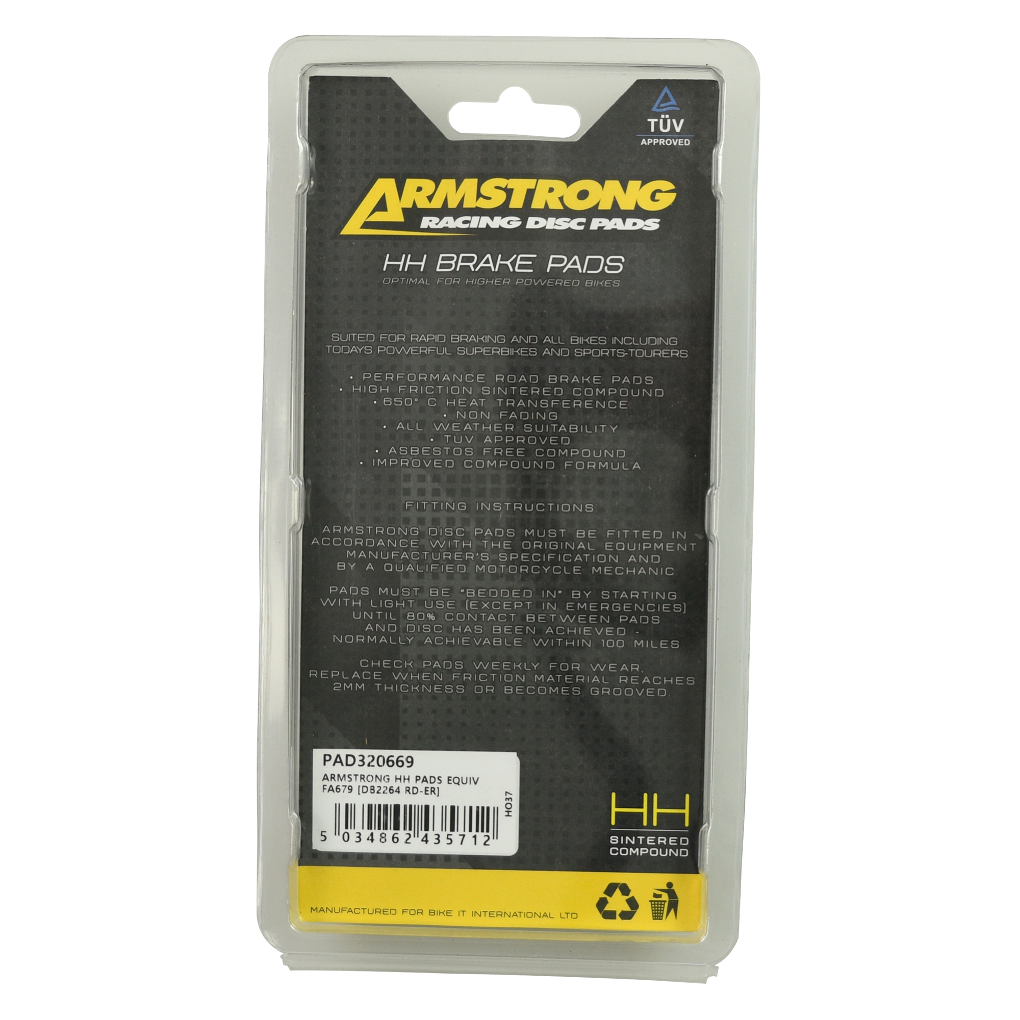Armstrong Sinter Road Brake Pads - #320669 - Image 4