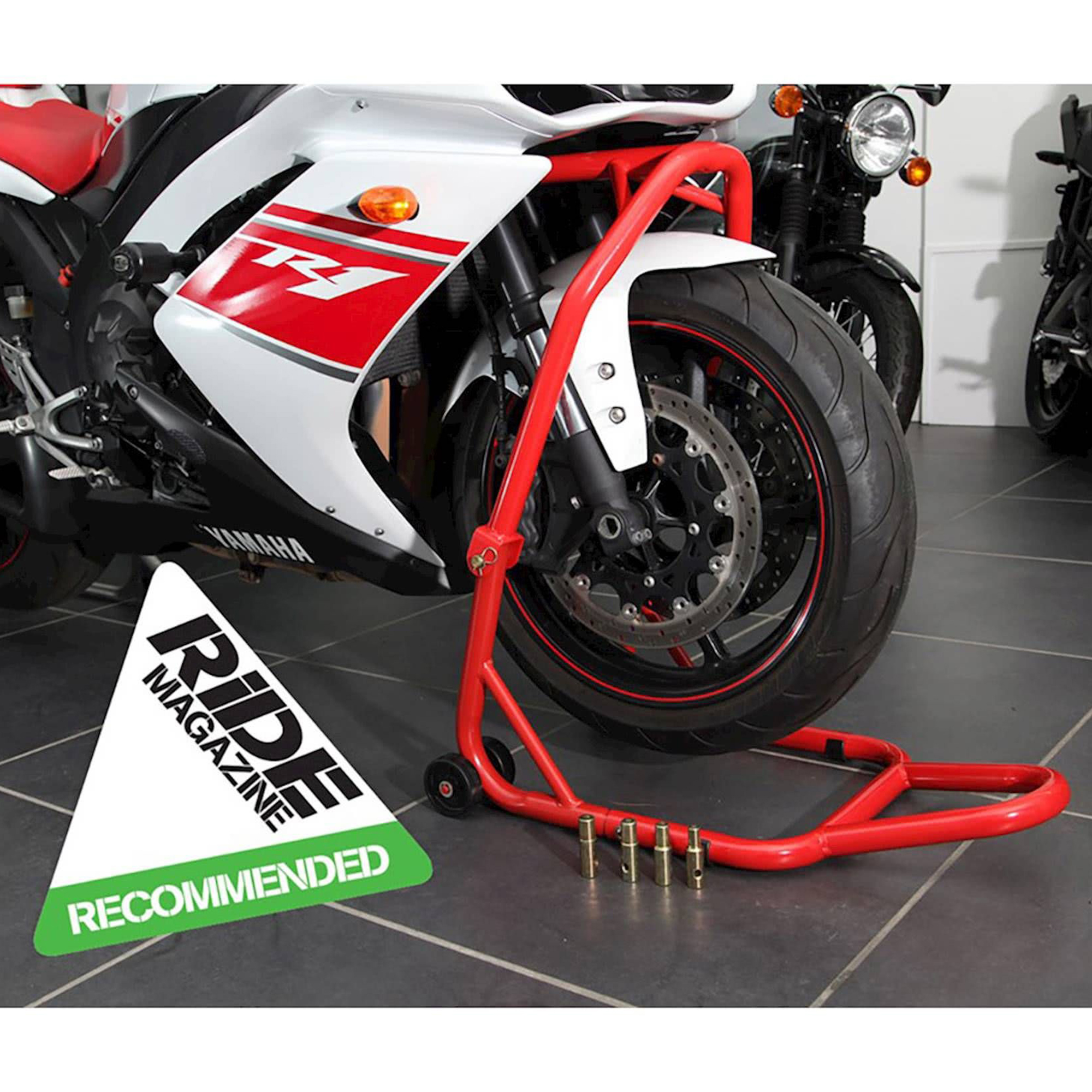 BikeTek Series 3 Front Headlift Track Paddock Stand - Red - Image 4