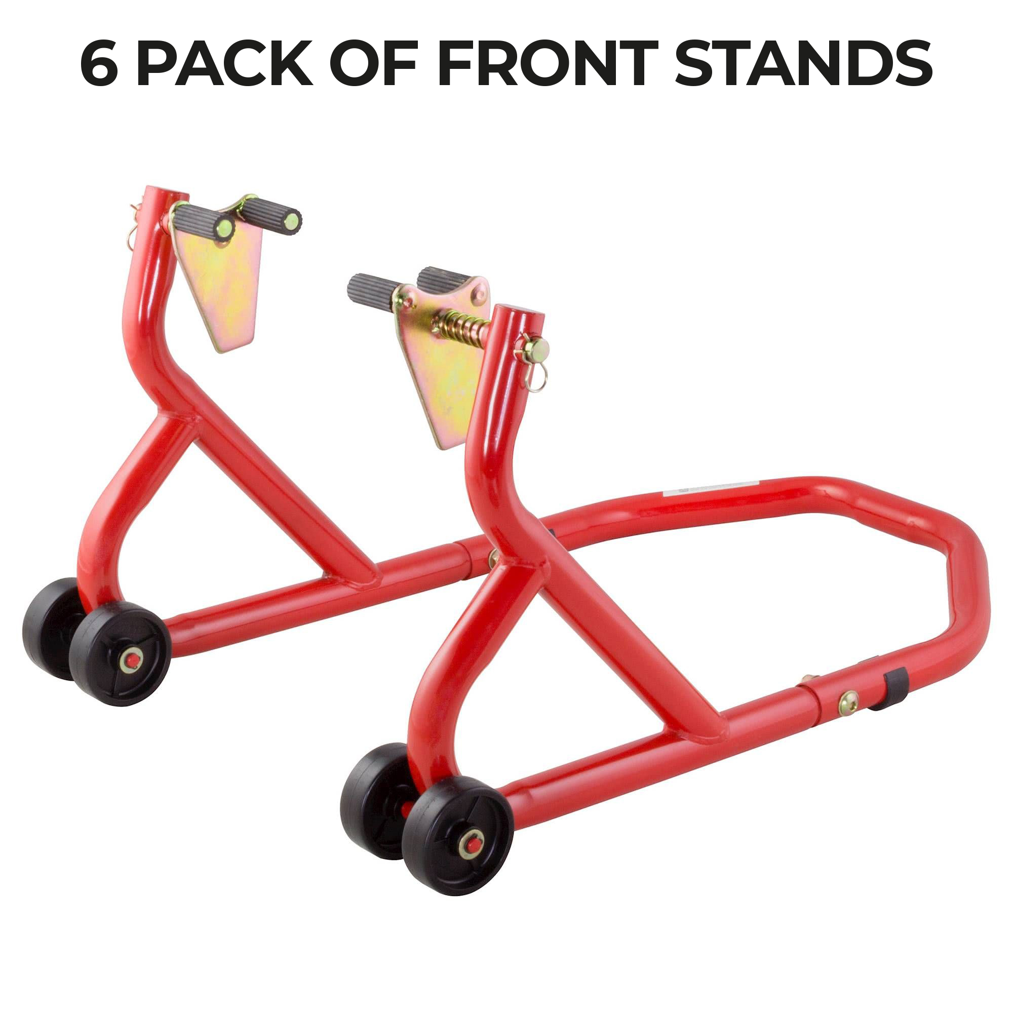 BikeTek Series 3 Front Track Paddock Stand 6 Pack - Red