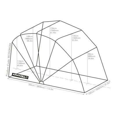 Armadillo Motorcycle Garage Shelter – Medium (283cm X 105cm X 155cm)