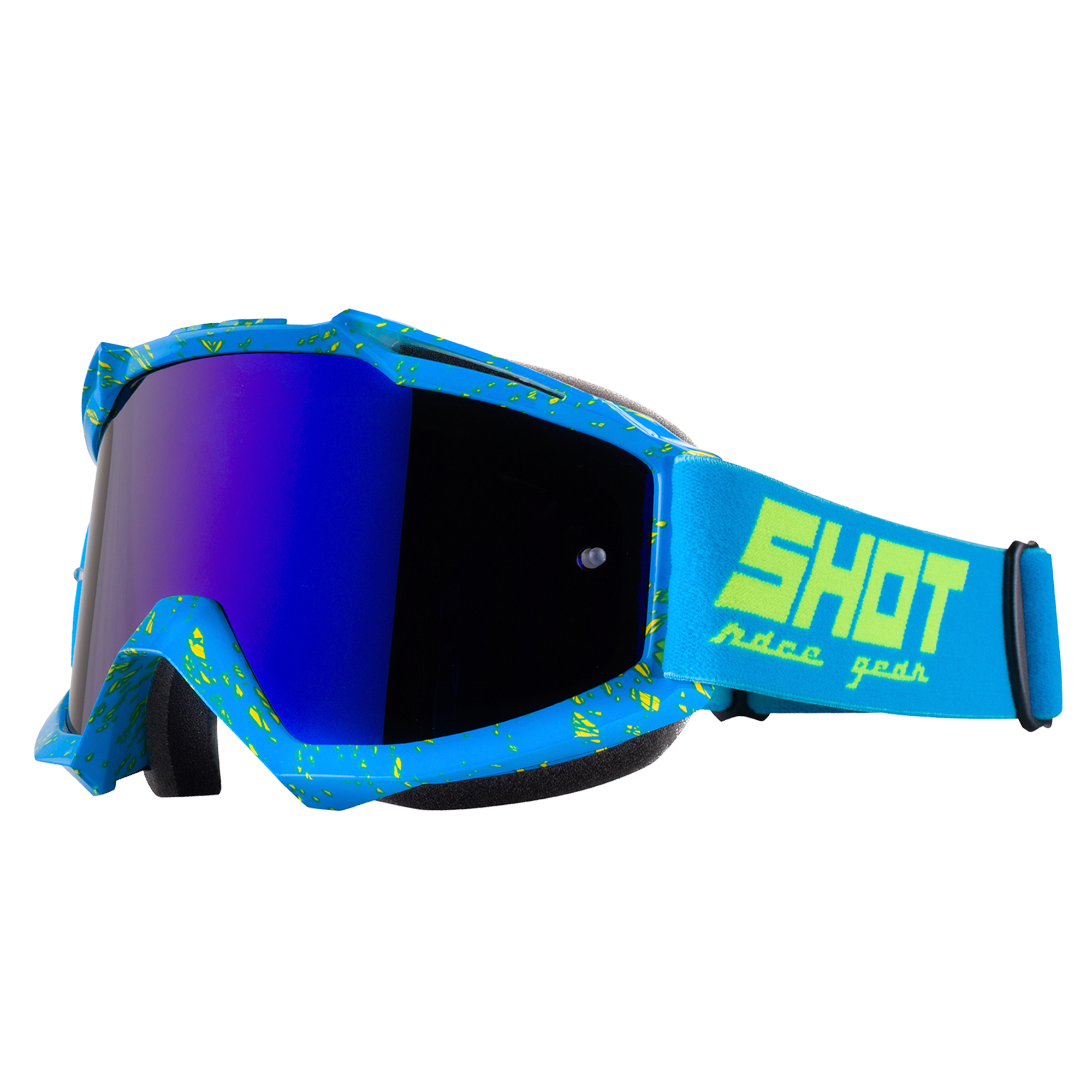 Shot Iris Scratch MX Goggles - Blue Neon Yellow