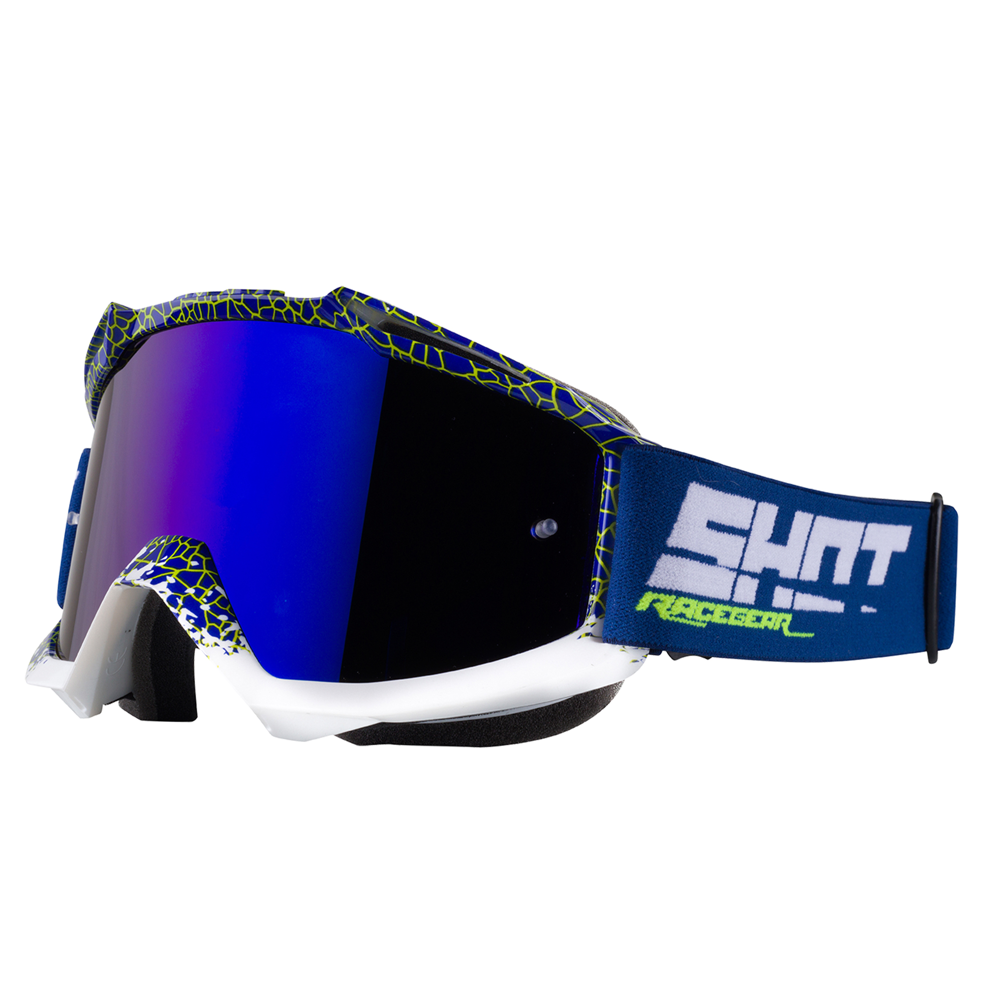 Shot Iris Glossy MX Goggles - Dunke Blue Neon Yellow