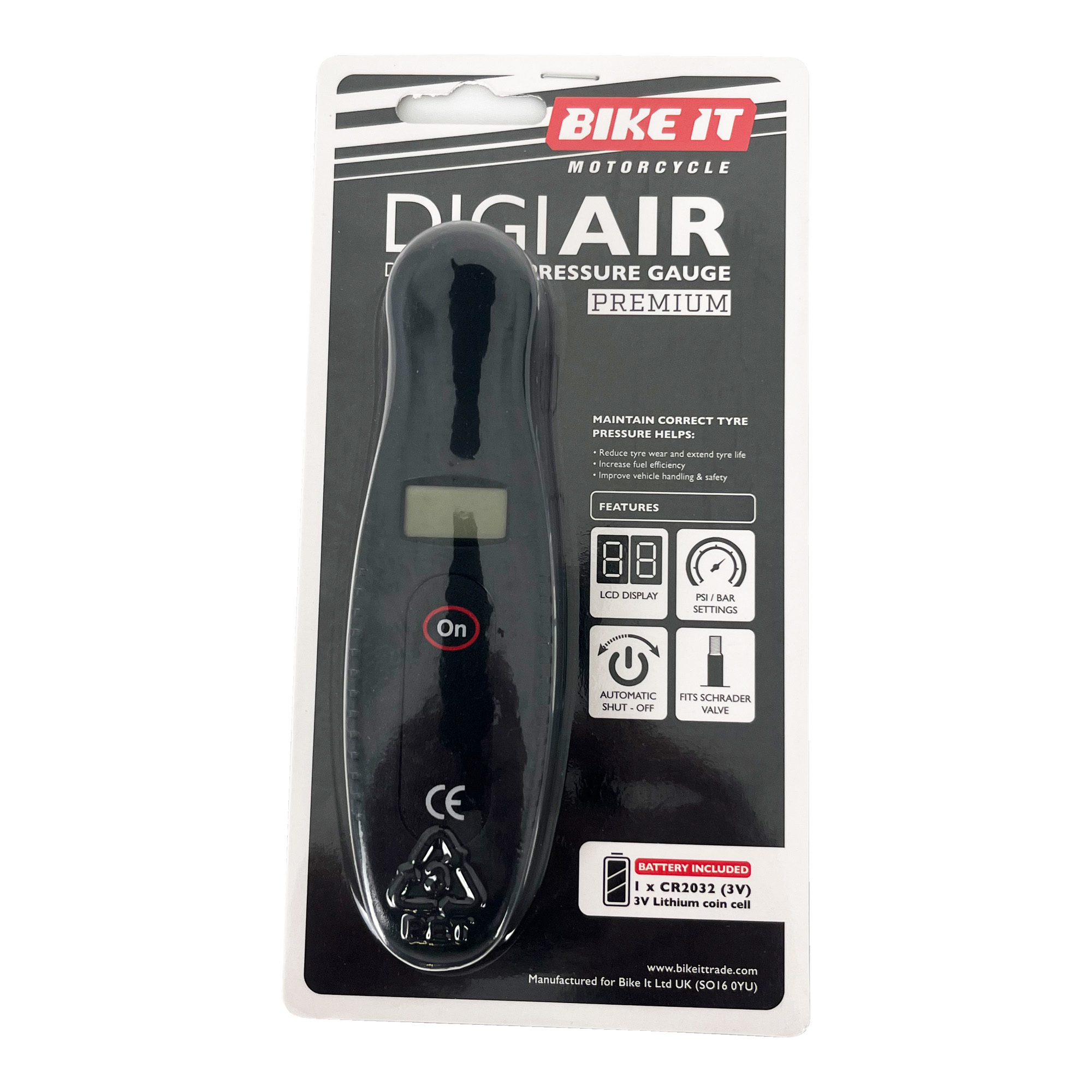 Bike It Premium Digital Tyre Pressure Gauge - Image 3