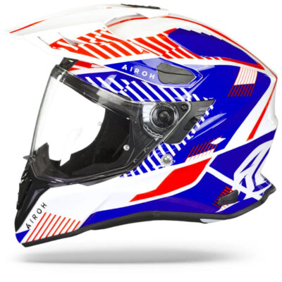Airoh Commander Adventure Helmet – ‘Boost White/Blue’ (Gloss)