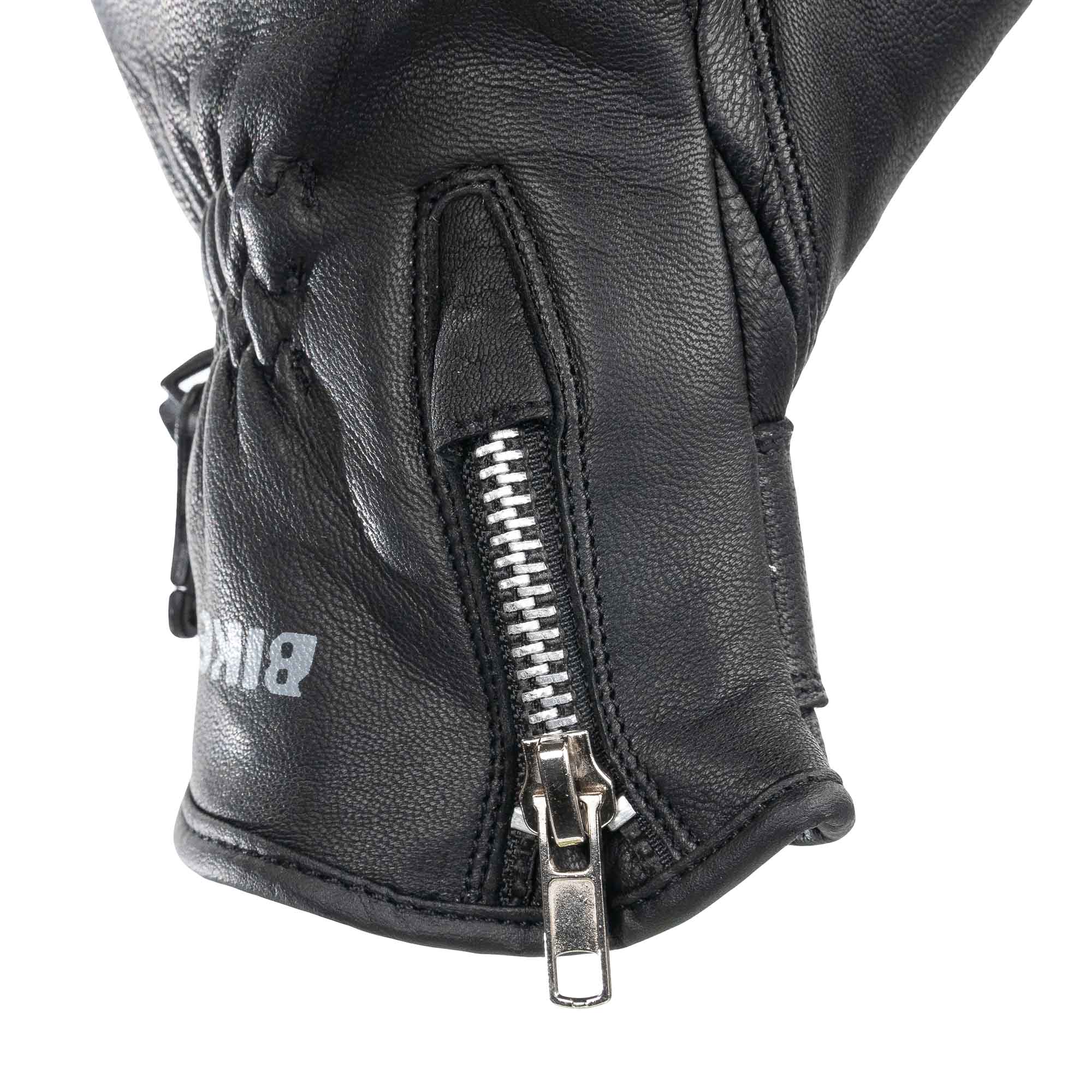 Bike It 'AMP' Road Leather Motorcycle Glove (Black/Red) - Image 3