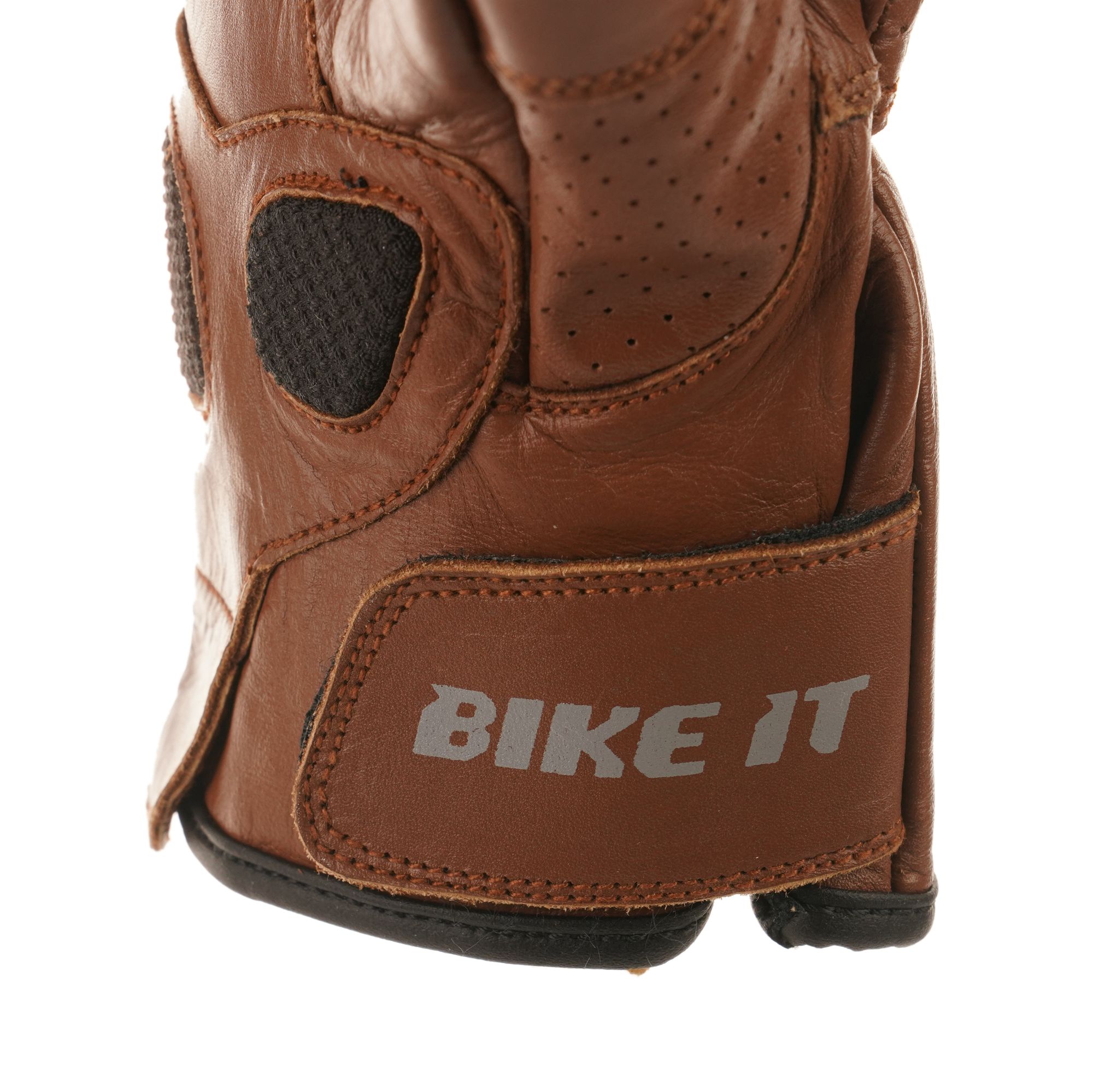 Bike It 'UCG' Ultimate Cruiser Leather Motorcycle Gloves (Brown) - Image 5
